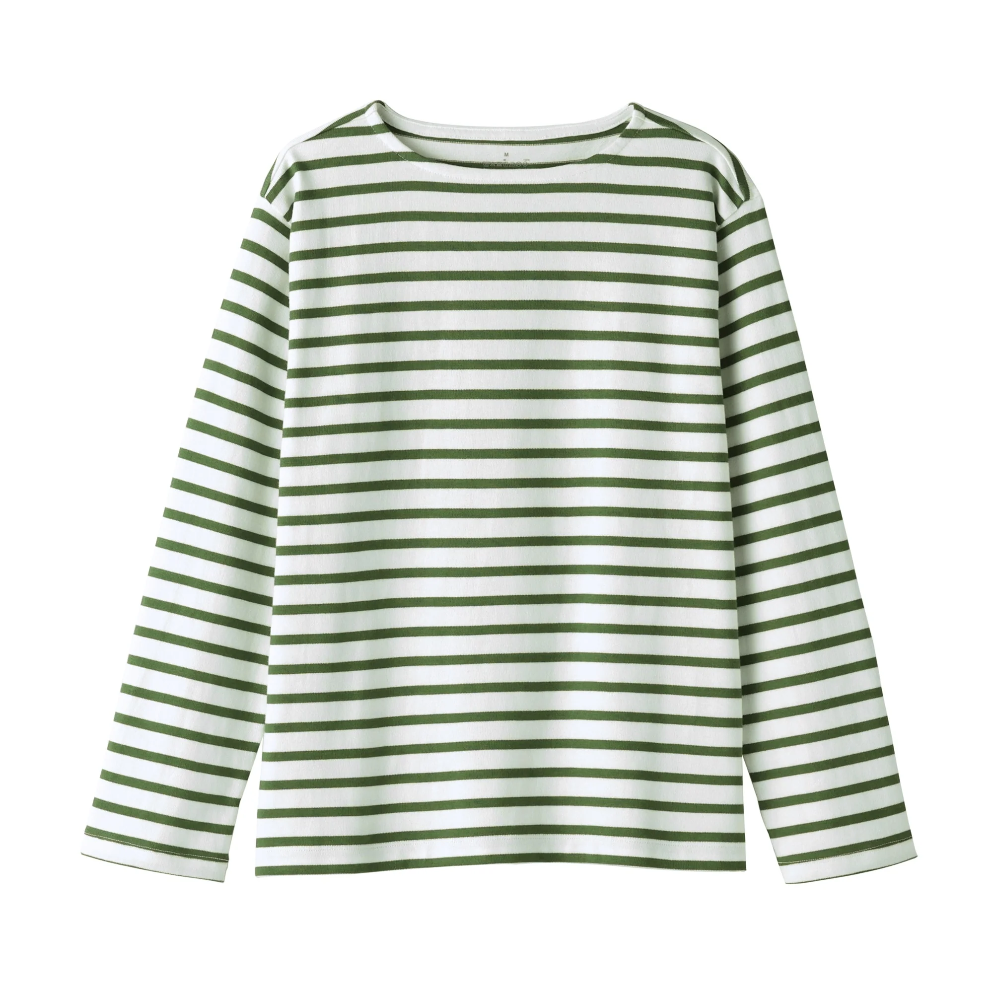 Women's Heavy Weight Boat Neck Long Sleeve Striped T-Shirt - Image 2
