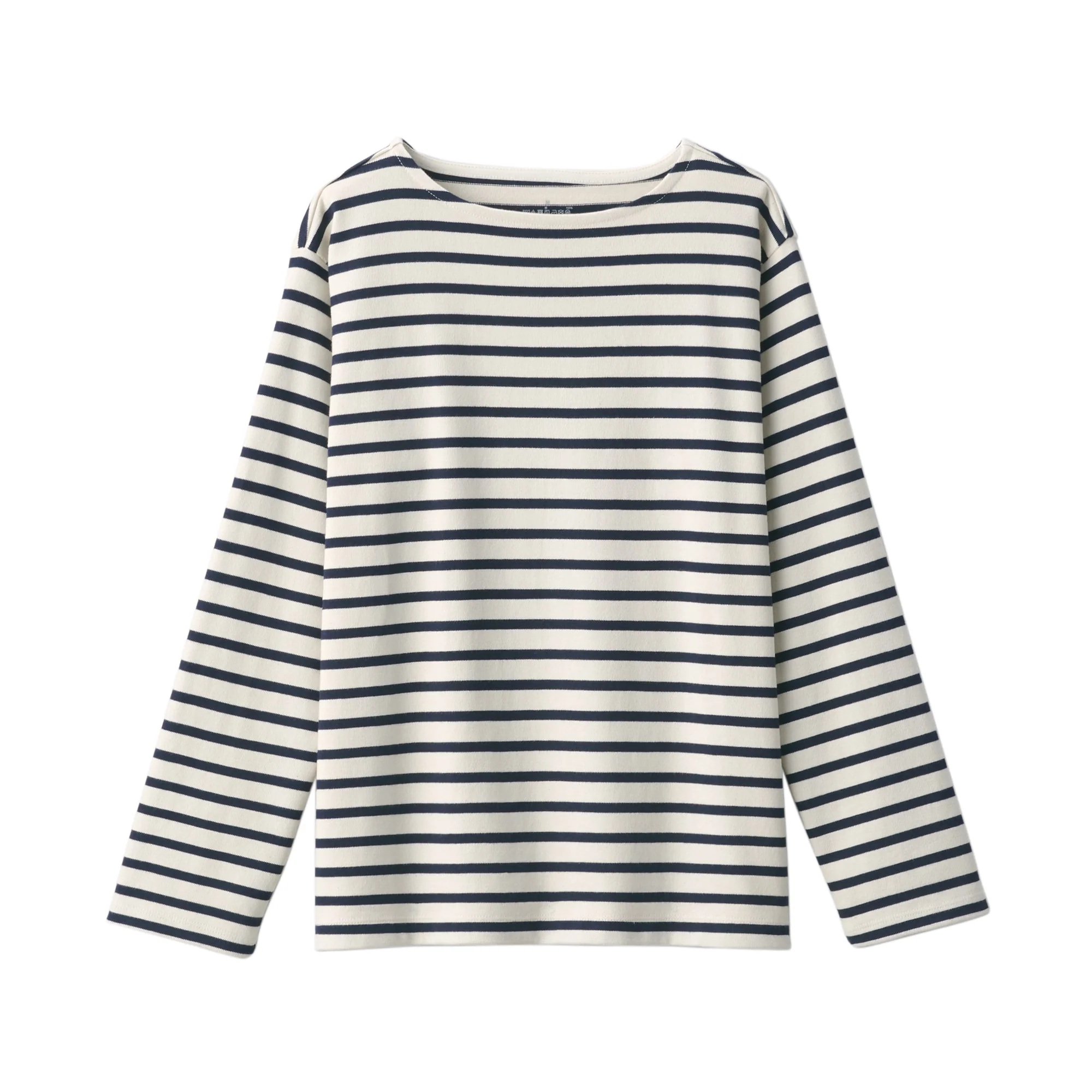 Women's Heavy Weight Boat Neck Long Sleeve Striped T-Shirt - Image 26
