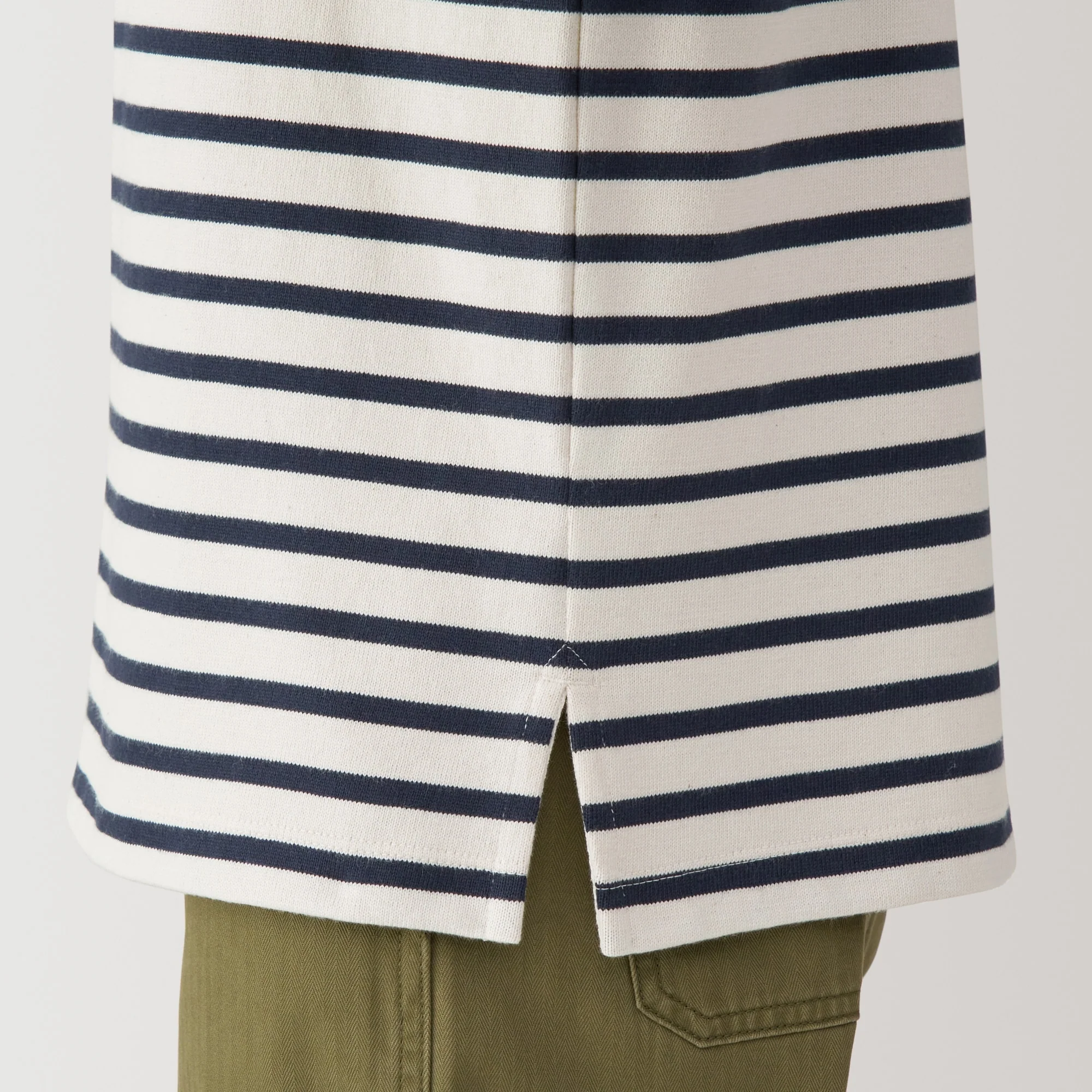 Women's Heavy Weight Boat Neck Long Sleeve Striped T-Shirt - Image 32