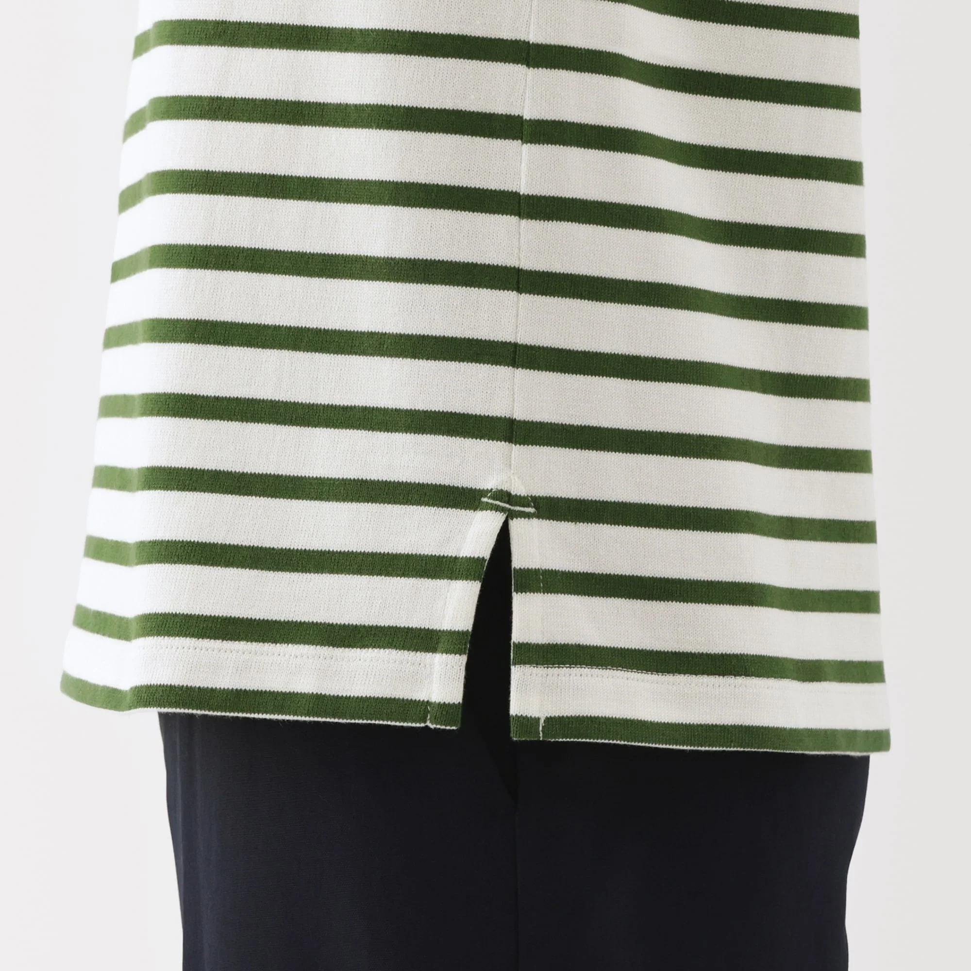 Women's Heavy Weight Boat Neck Long Sleeve Striped T-Shirt - Image 8