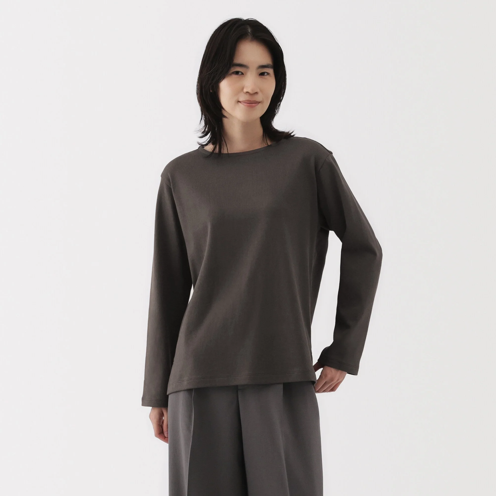 Women's Heavy Weight Boat Neck Long Sleeve T-Shirt - Image 11