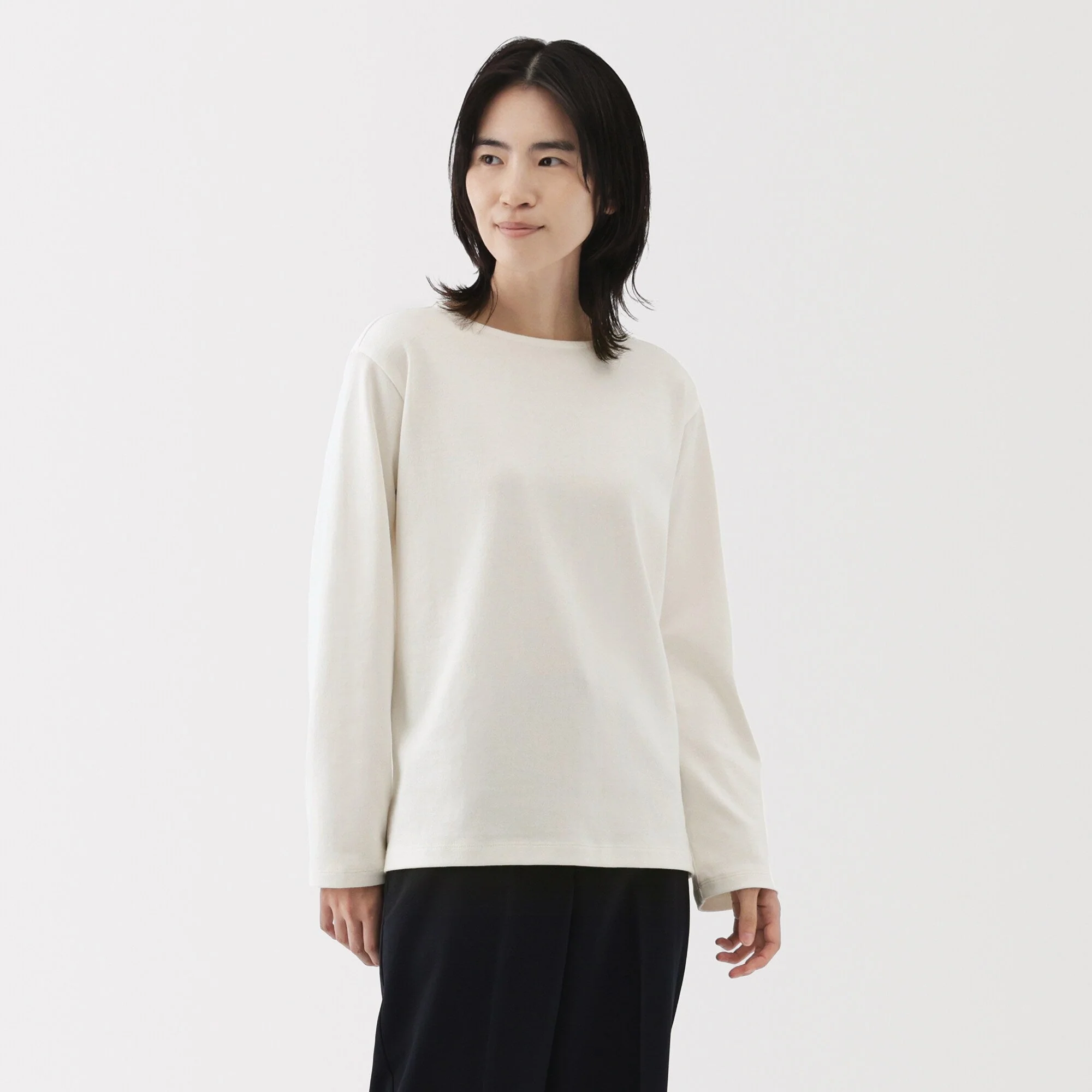Women's Heavy Weight Boat Neck Long Sleeve T-Shirt - Image 3