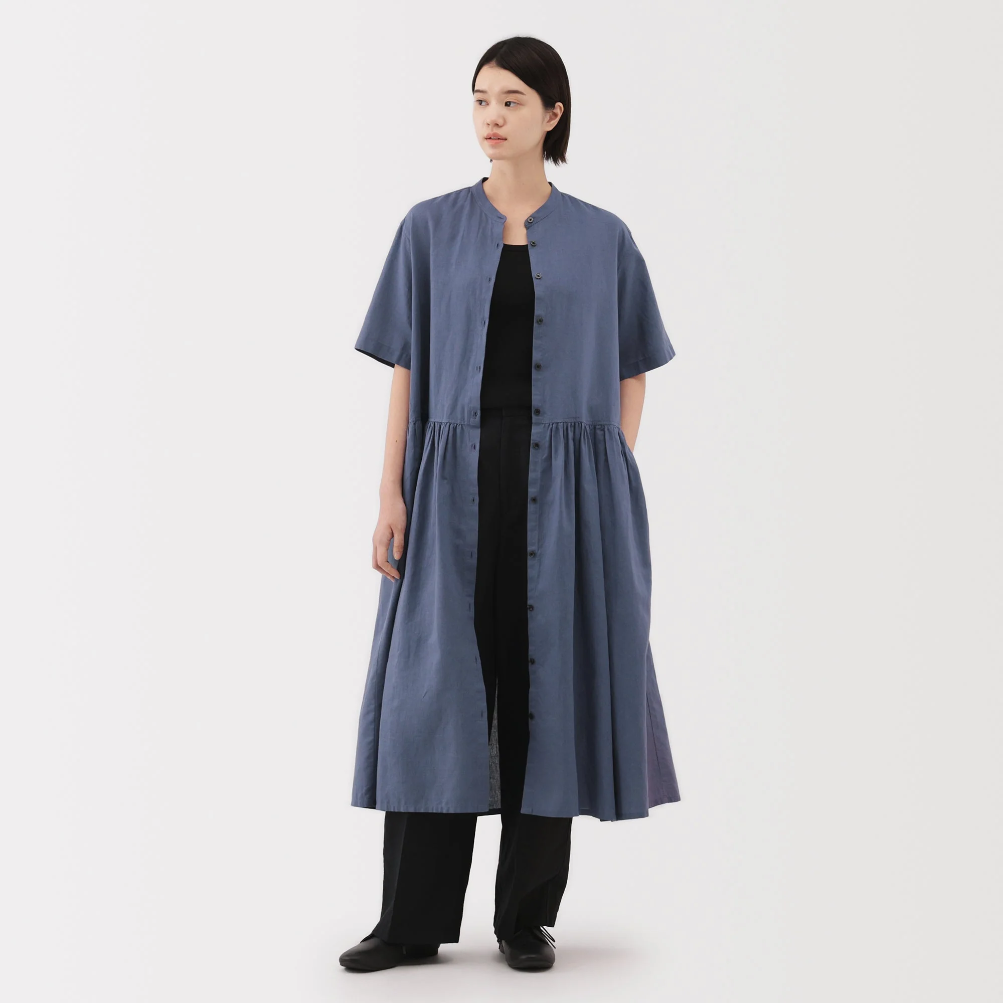 Hemp Cotton Short Sleeve Dress - Image 12