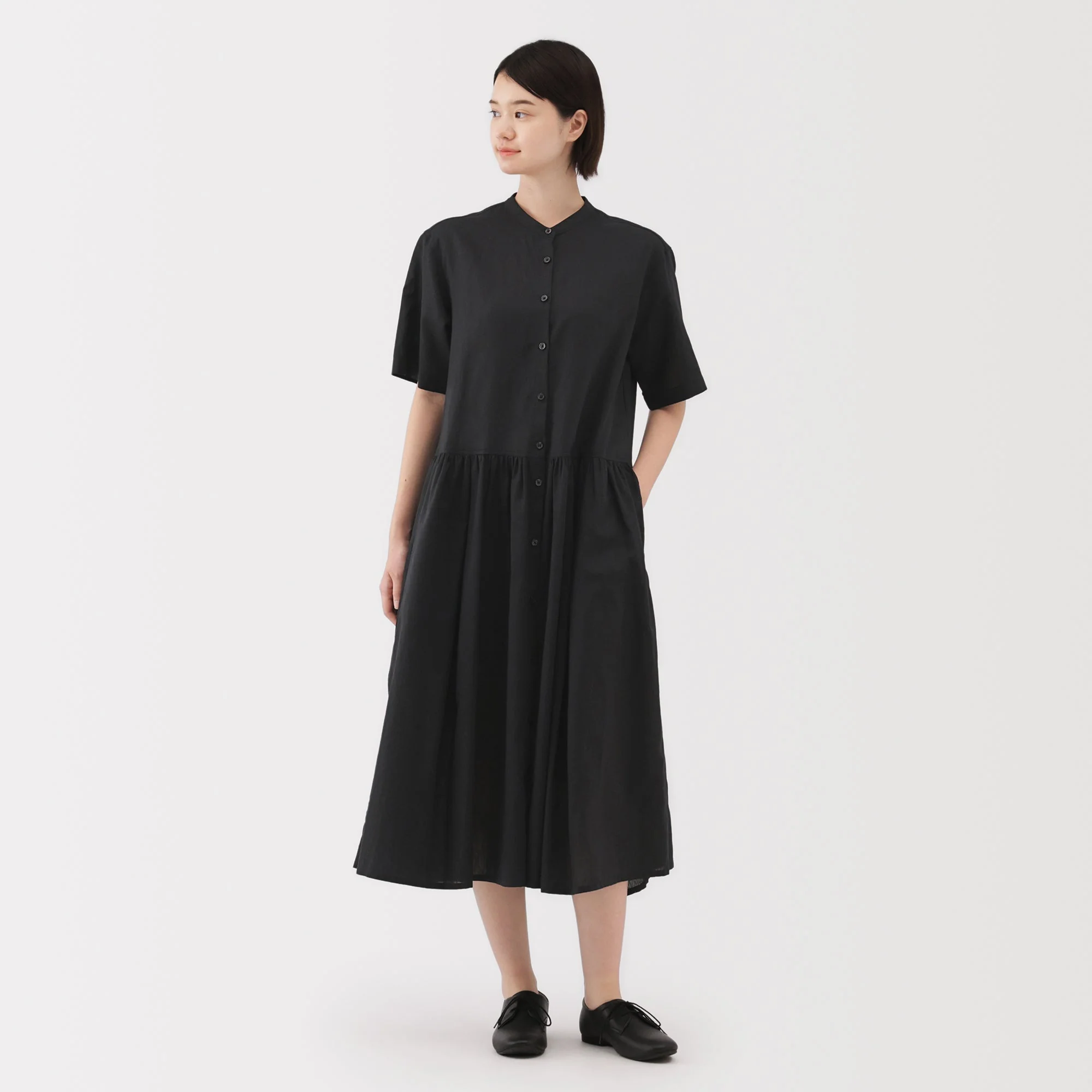 Hemp Cotton Short Sleeve Dress - Image 3