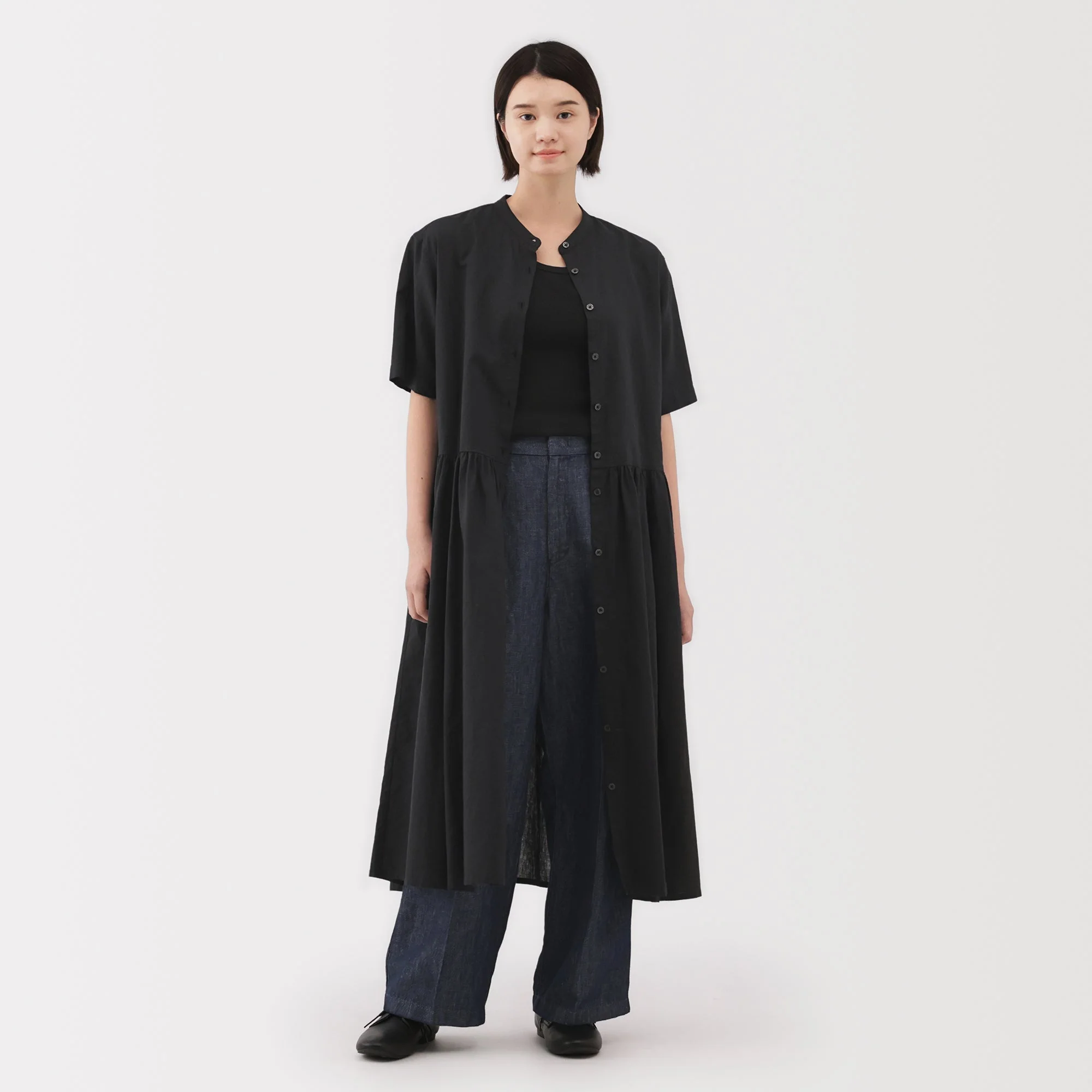 Hemp Cotton Short Sleeve Dress - Image 4
