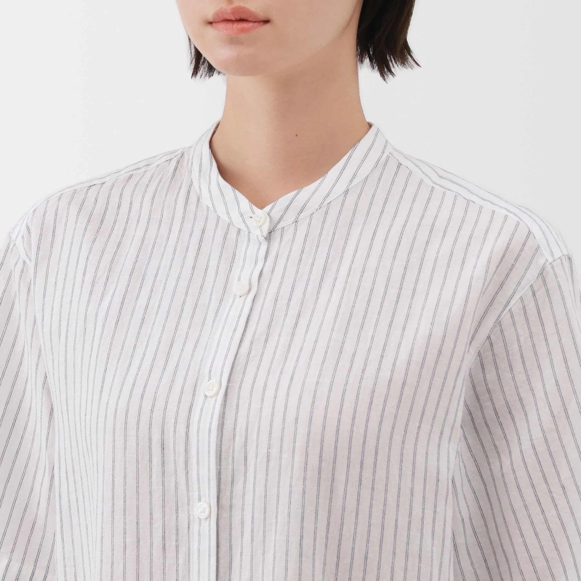 Hemp Cotton Short Sleeve Striped Dress - Image 7