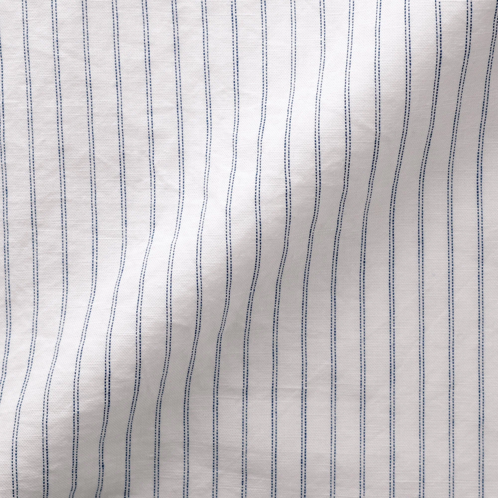 Hemp Cotton Short Sleeve Striped Dress - Image 9