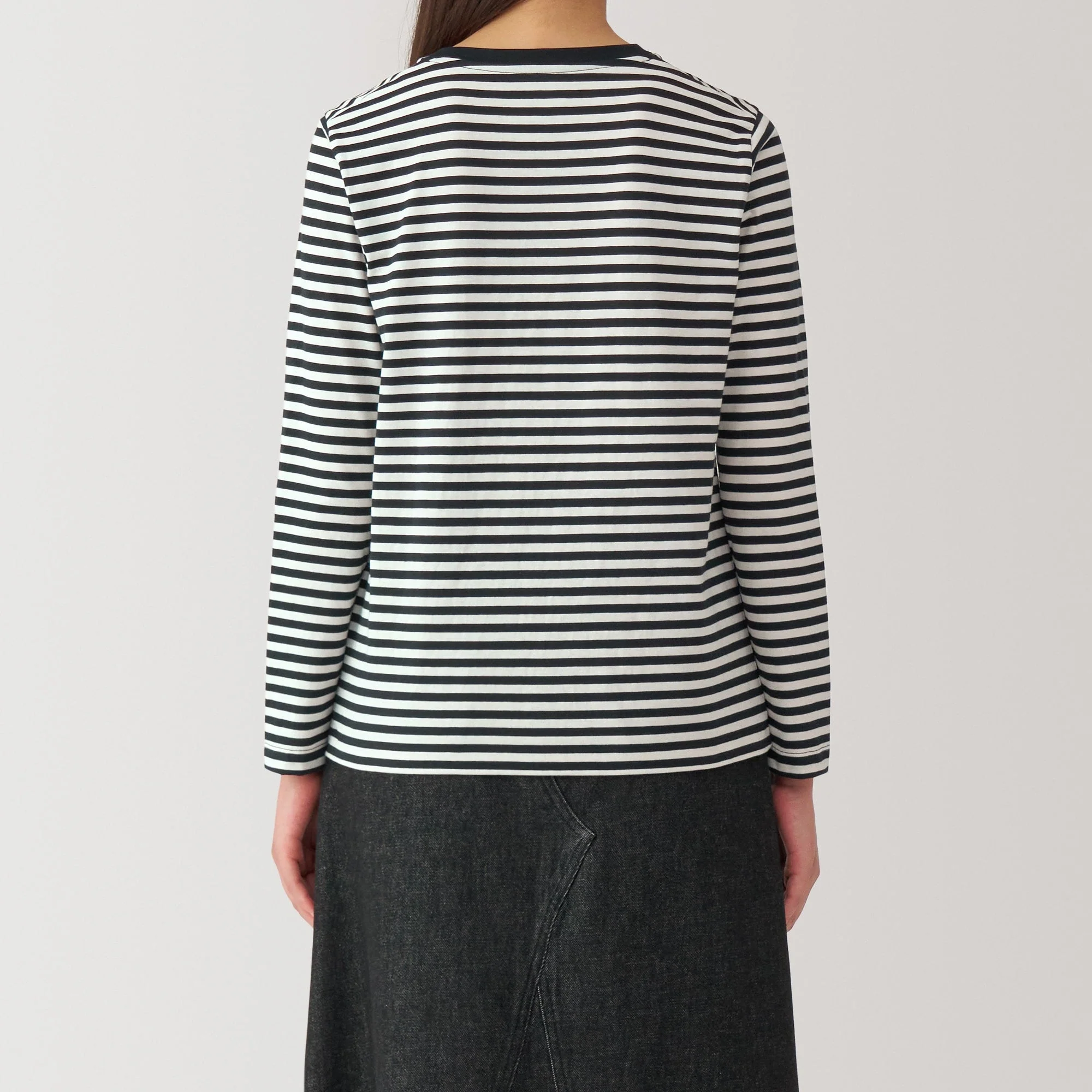 Women's Jersey Crew Neck Long Sleeve Striped T-Shirt - Image 14