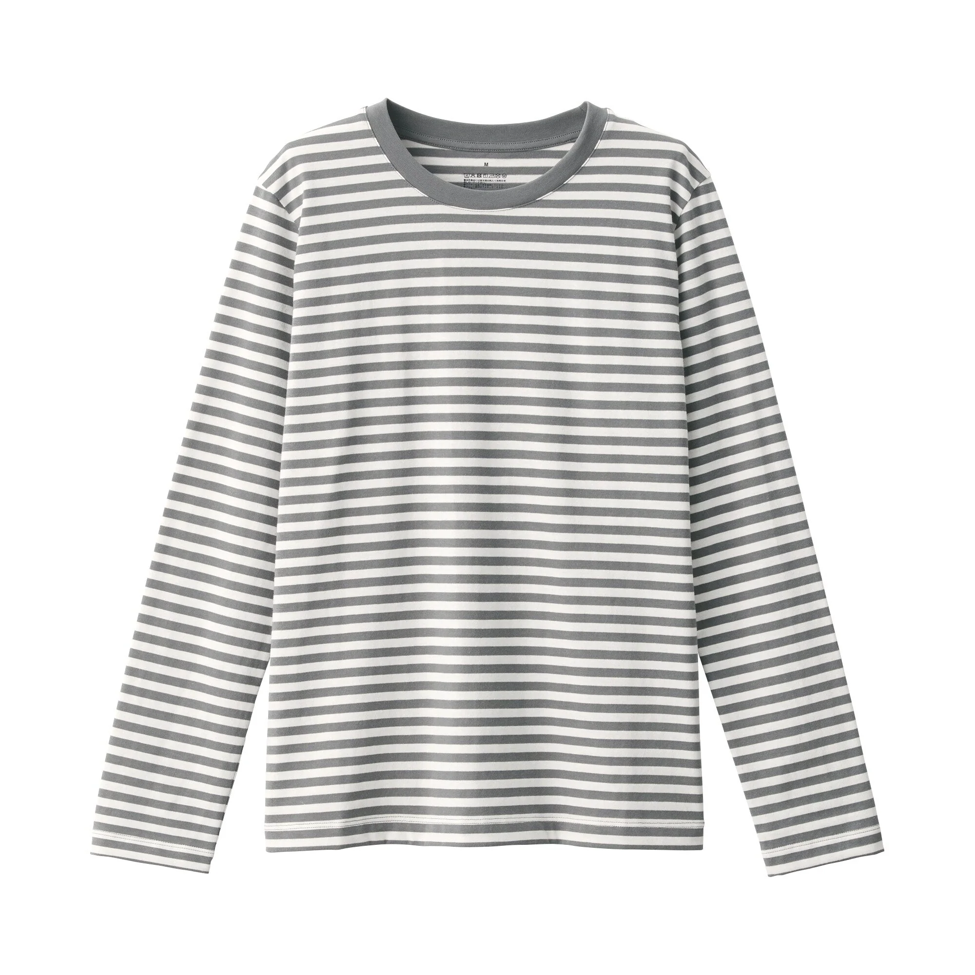 Women's Jersey Crew Neck Long Sleeve Striped T-Shirt - Image 2
