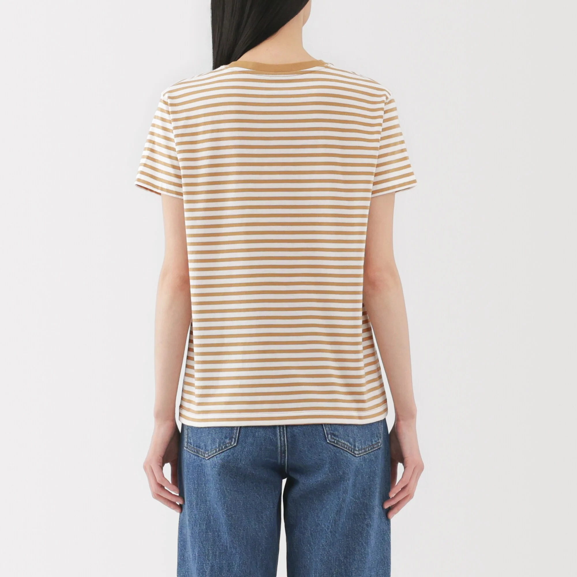 Women's Jersey Crew Neck Short Sleeve Striped T-Shirt - Image 14