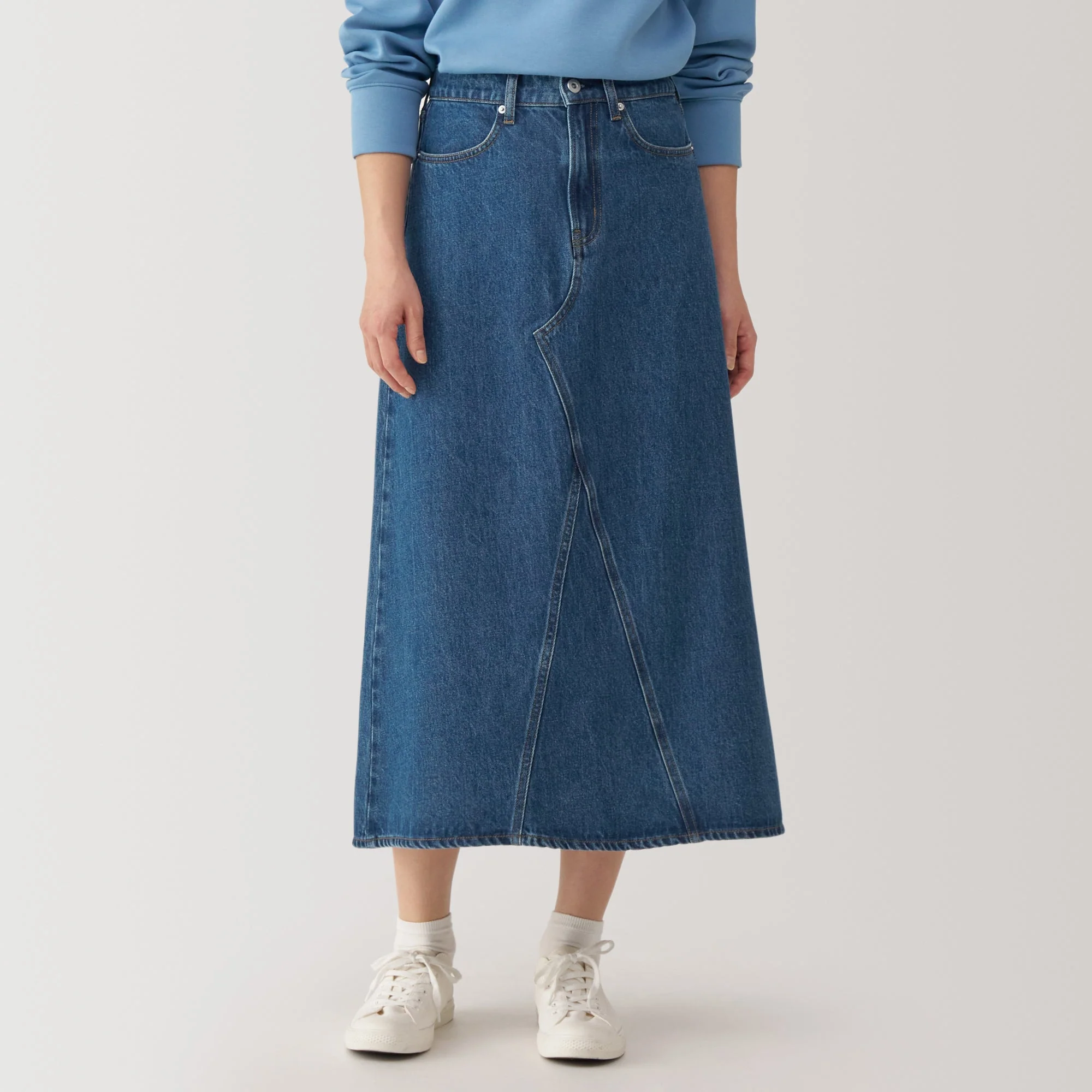 Women's Kapok Blend Denim A-Line Skirt - Image 13
