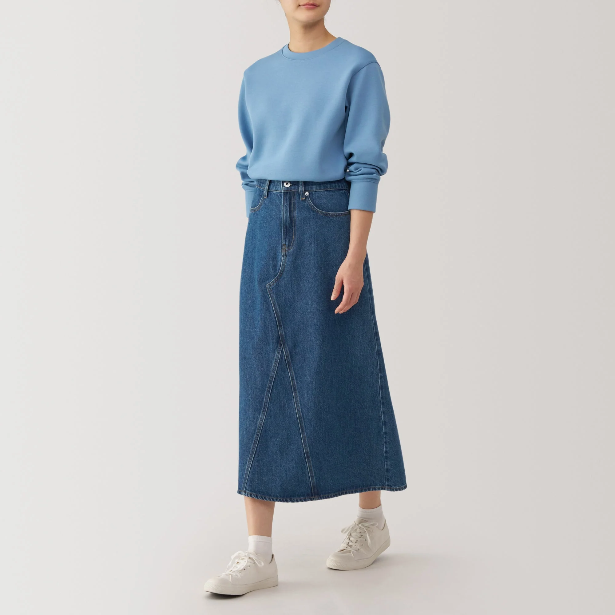 Women's Kapok Blend Denim A-Line Skirt - Image 14