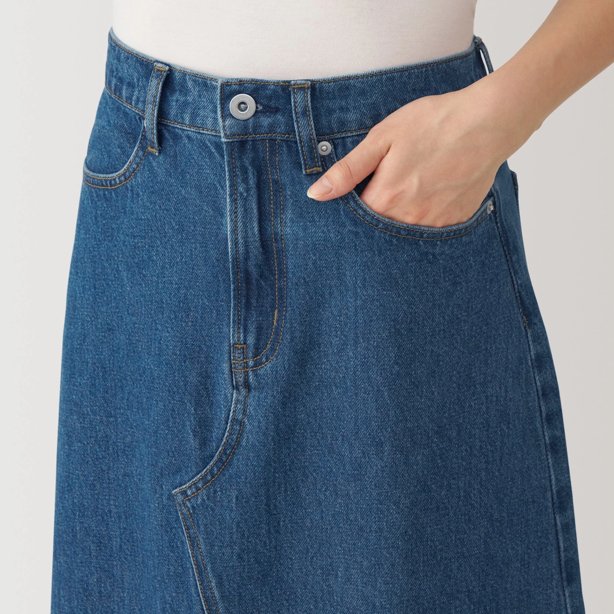 Women's Kapok Blend Denim A-Line Skirt - Image 17