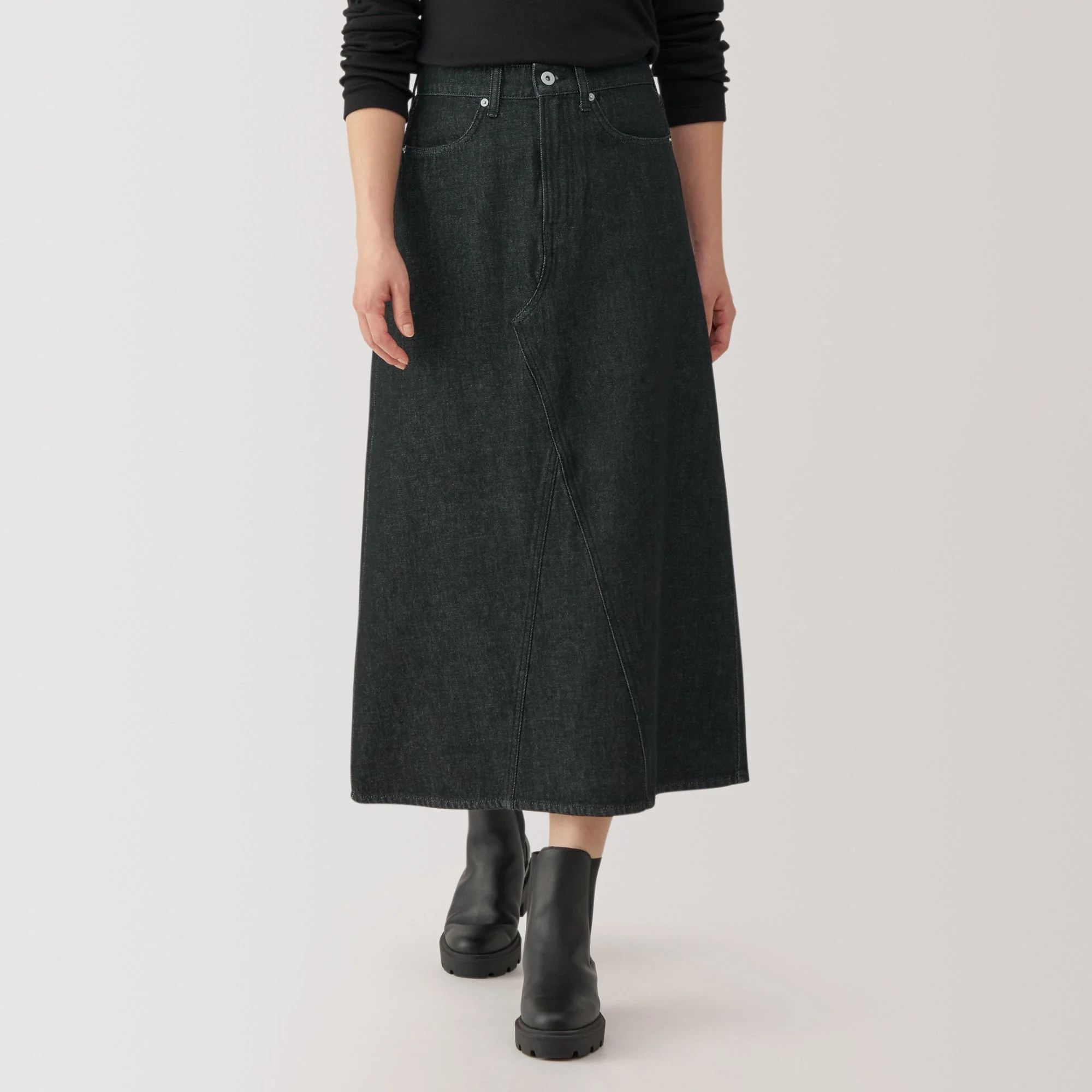 Women's Kapok Blend Denim A-Line Skirt - Image 3