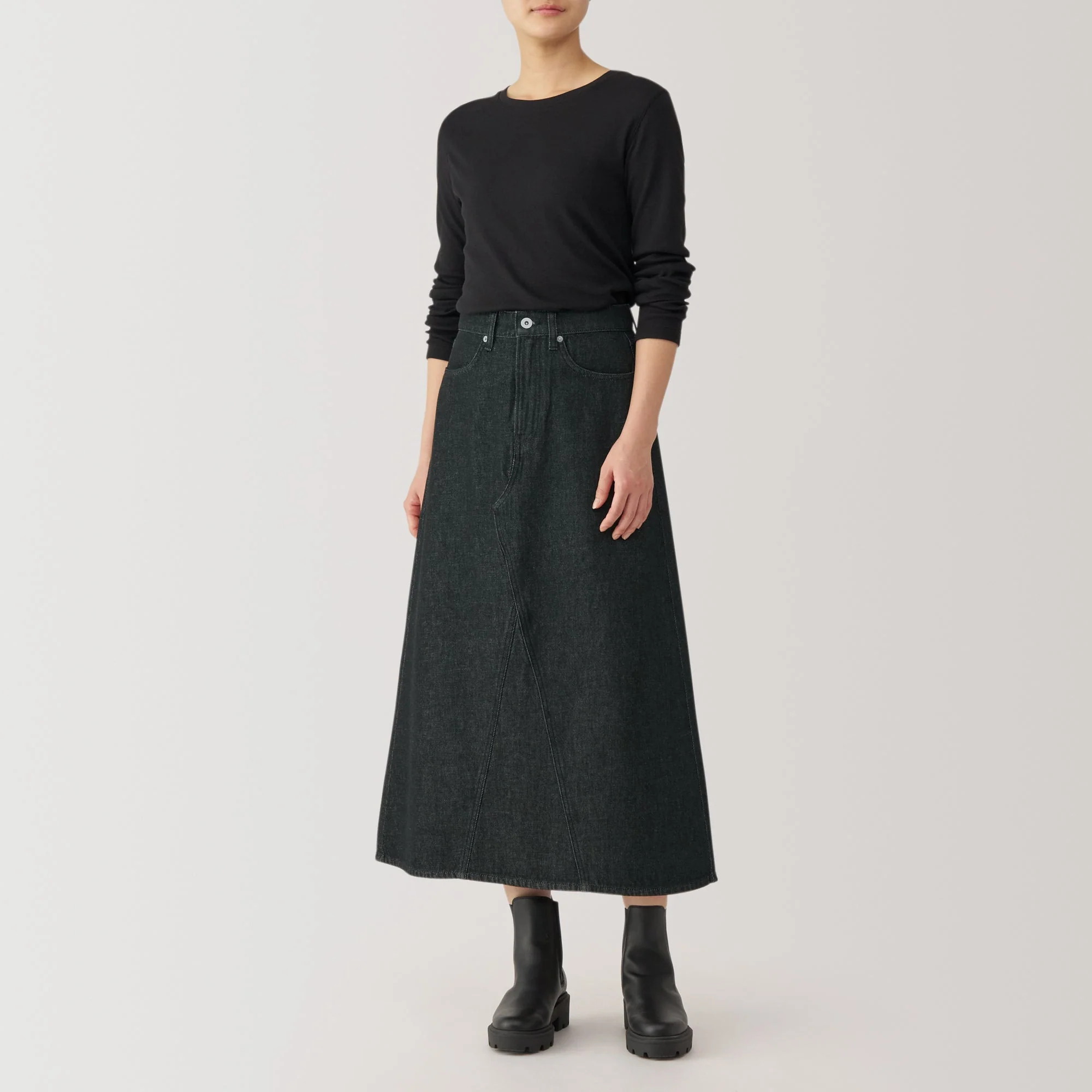 Women's Kapok Blend Denim A-Line Skirt - Image 4