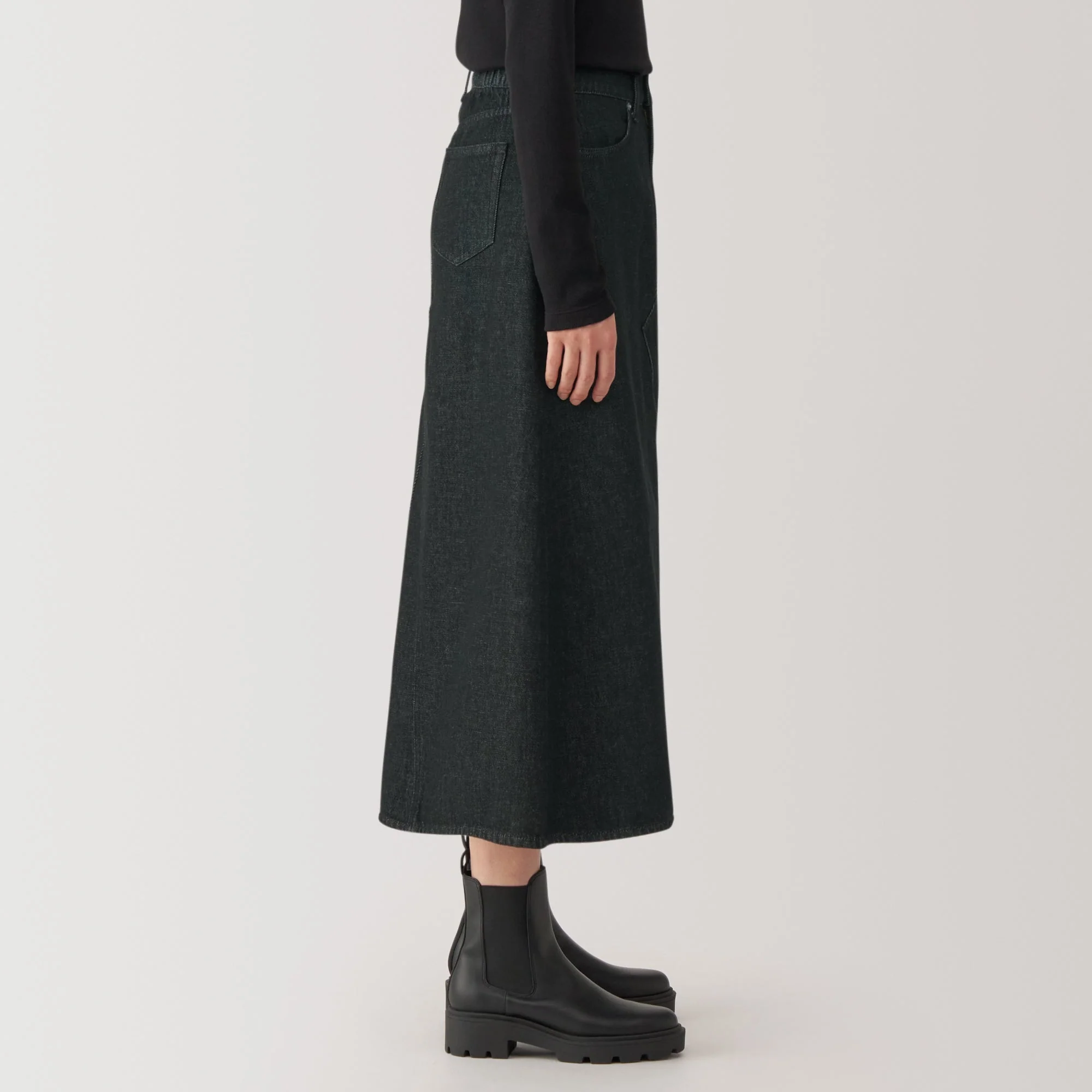 Women's Kapok Blend Denim A-Line Skirt - Image 5