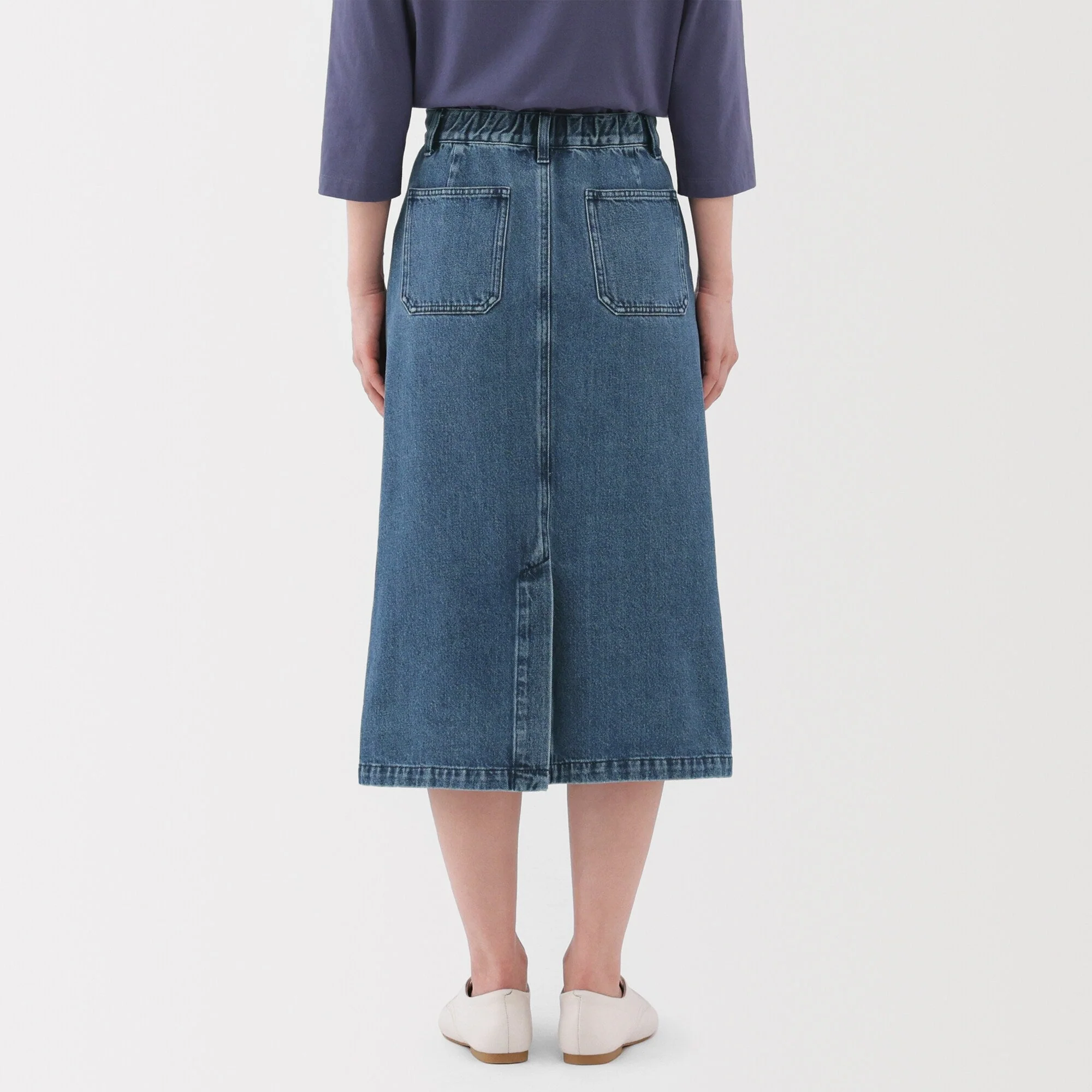Women's Kapok Blend Denim A-Line Skirt - Image 16