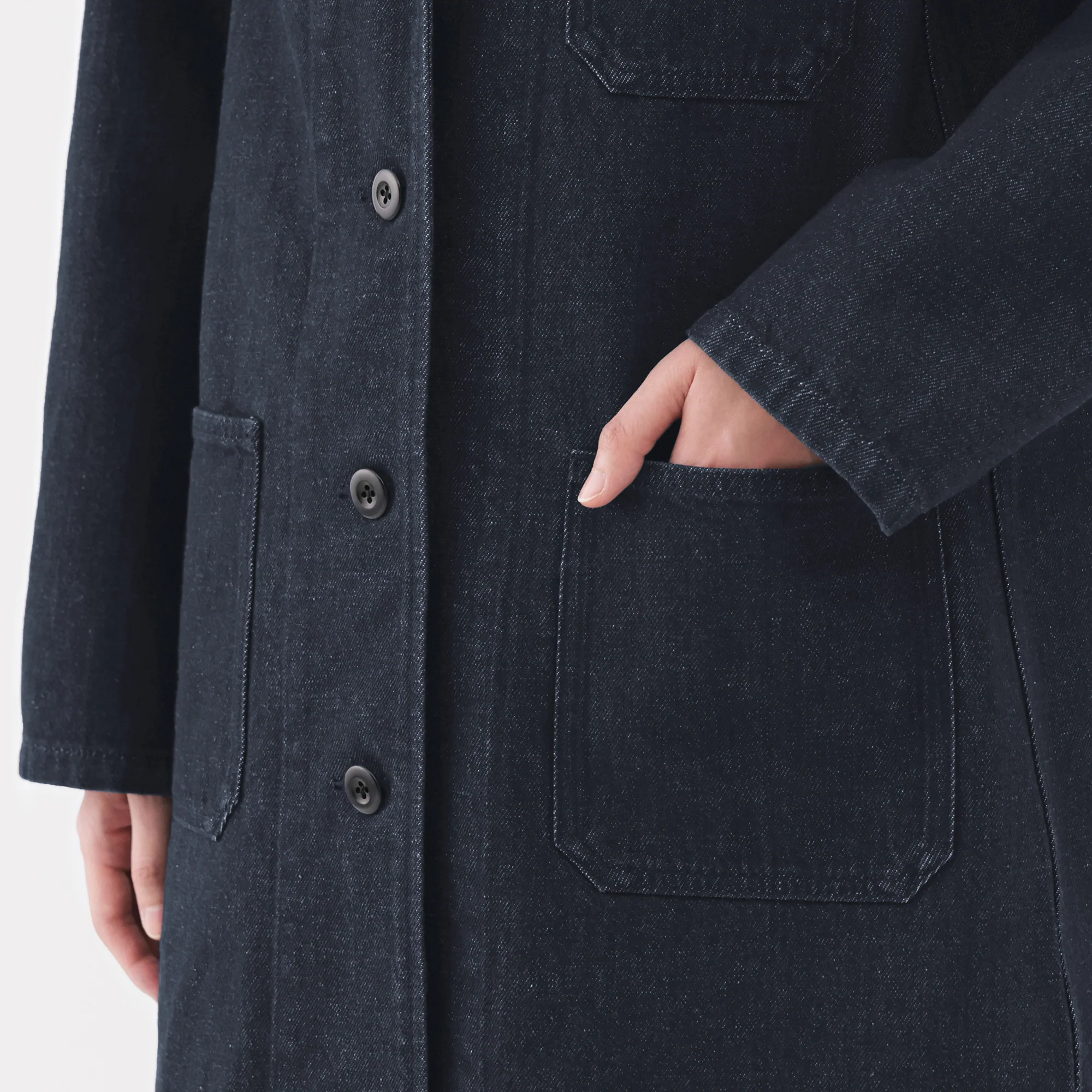 Kapok Blend Denim Coat - Image 17