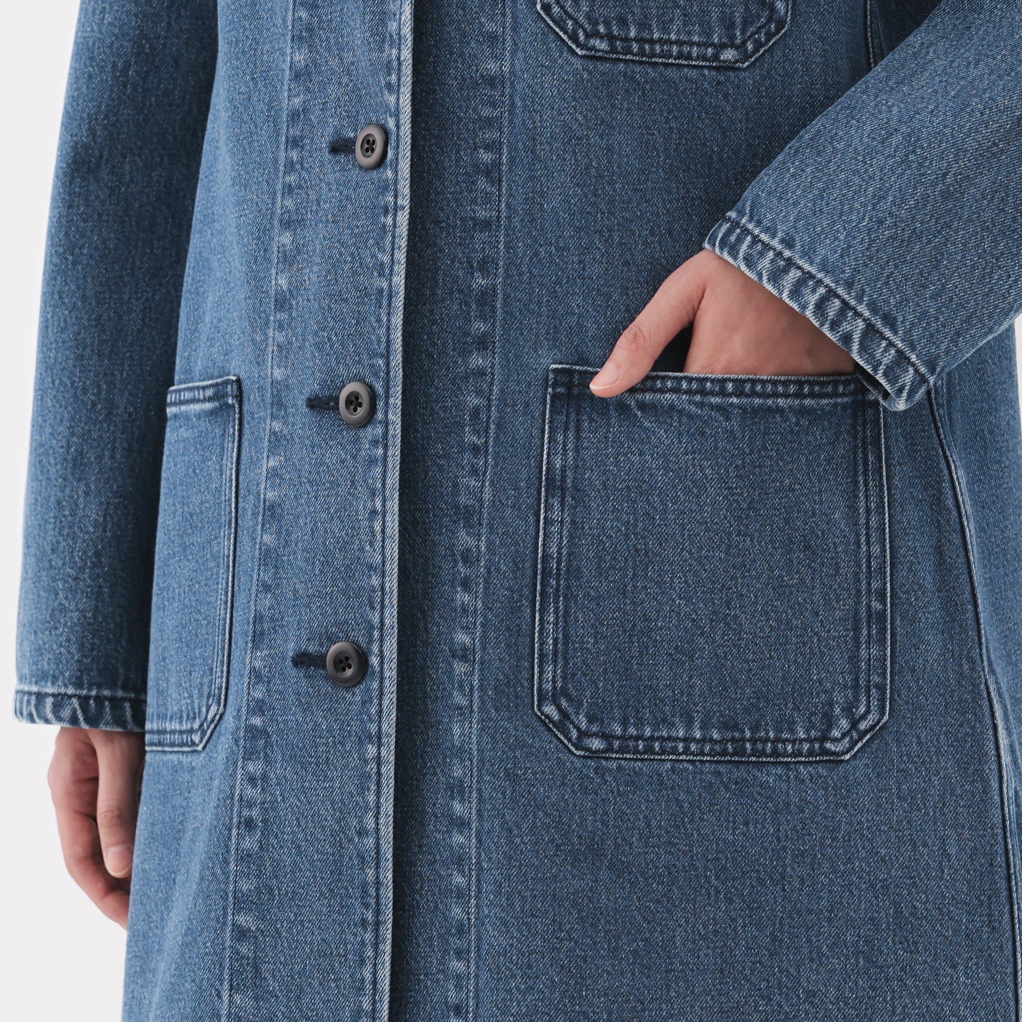 Kapok Blend Denim Coat - Image 8