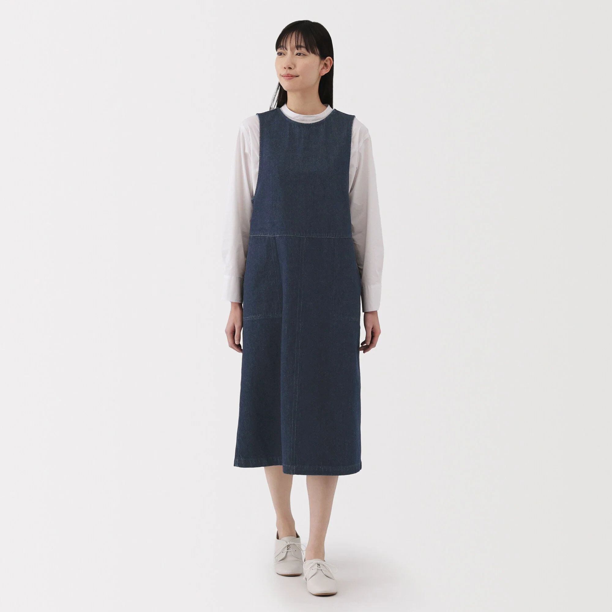 Women's Kapok Blend Denim Jumper Dress