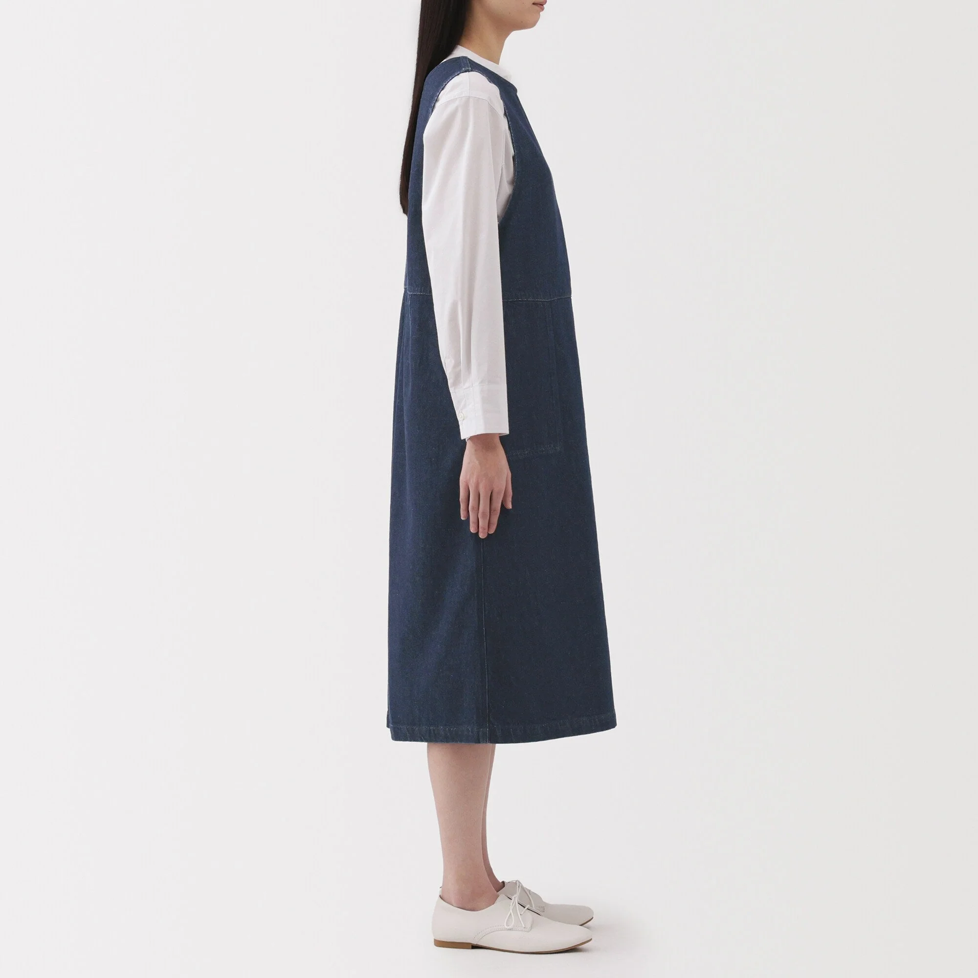 Women's Kapok Blend Denim Jumper Dress - Image 5