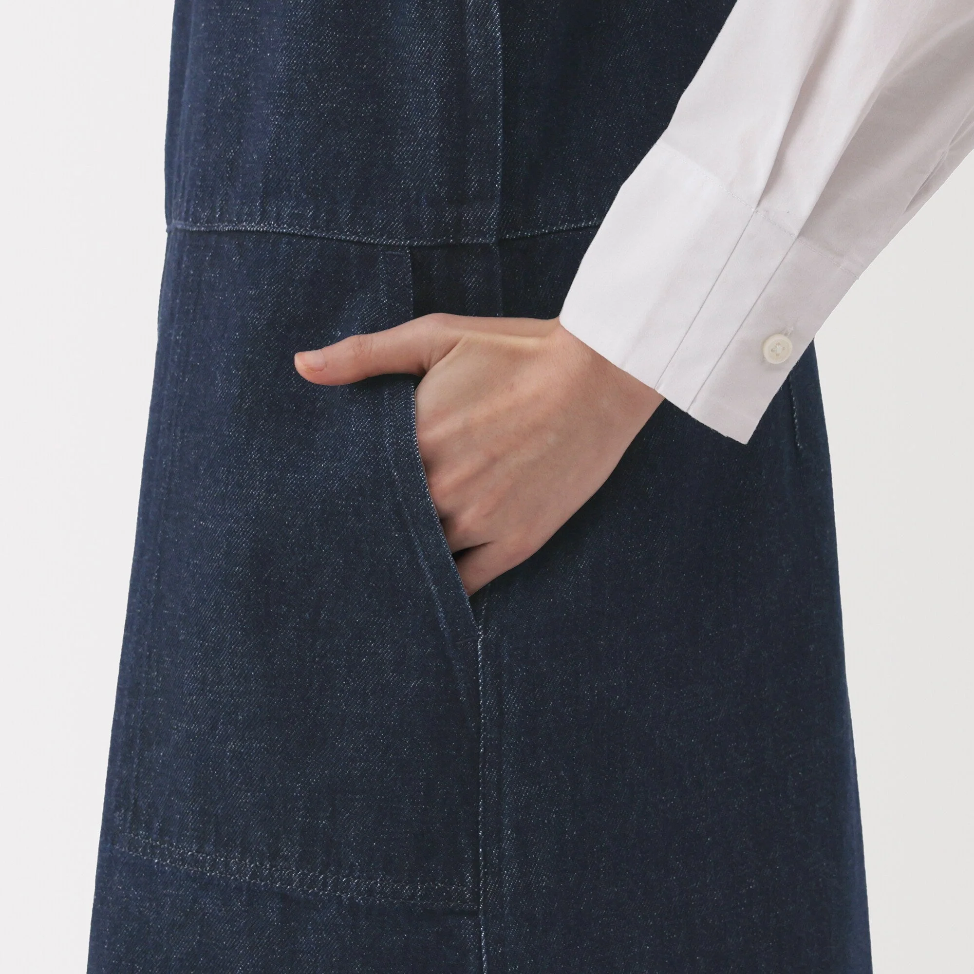 Women's Kapok Blend Denim Jumper Dress - Image 8