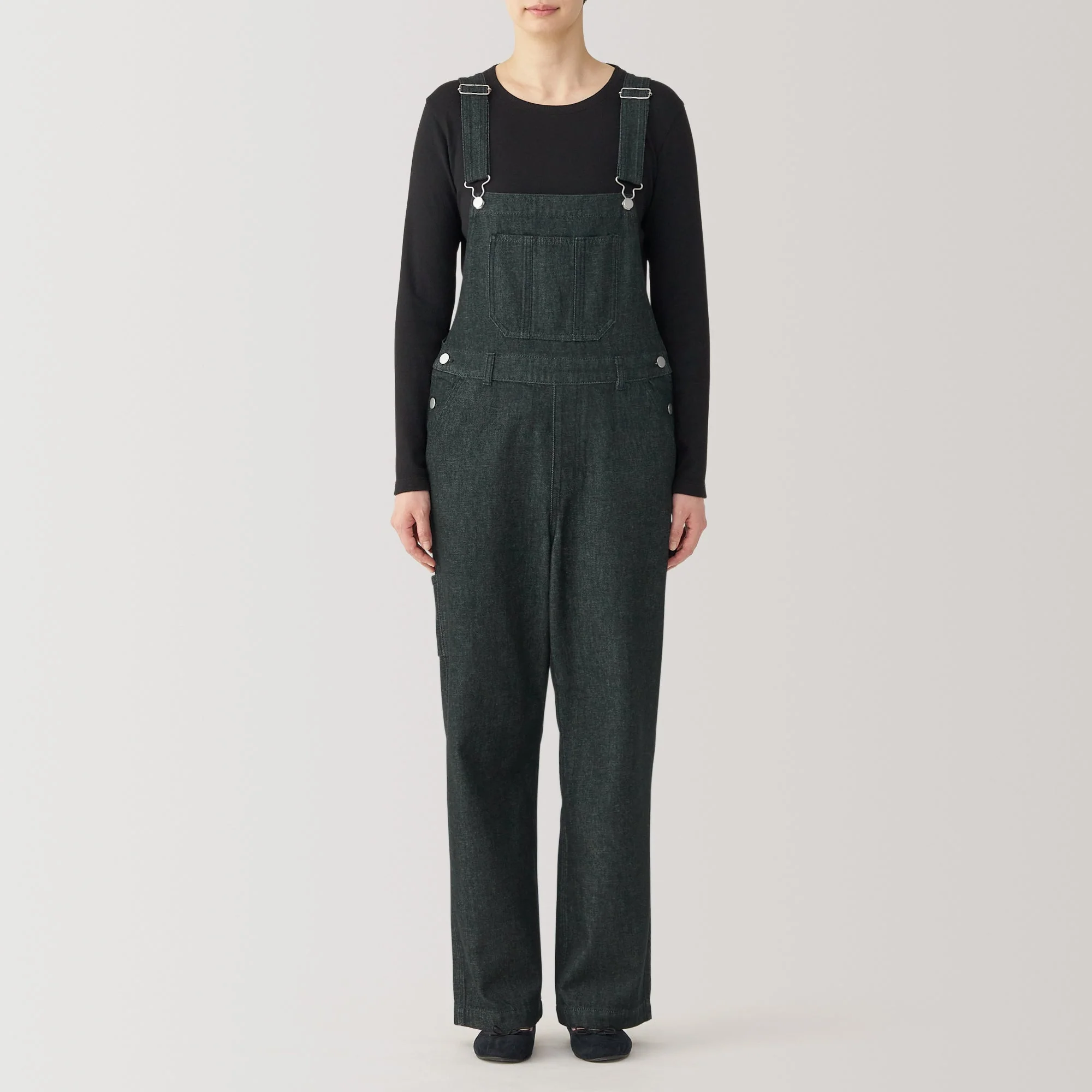 Women Kapok Blend Denim Overalls - Image 4