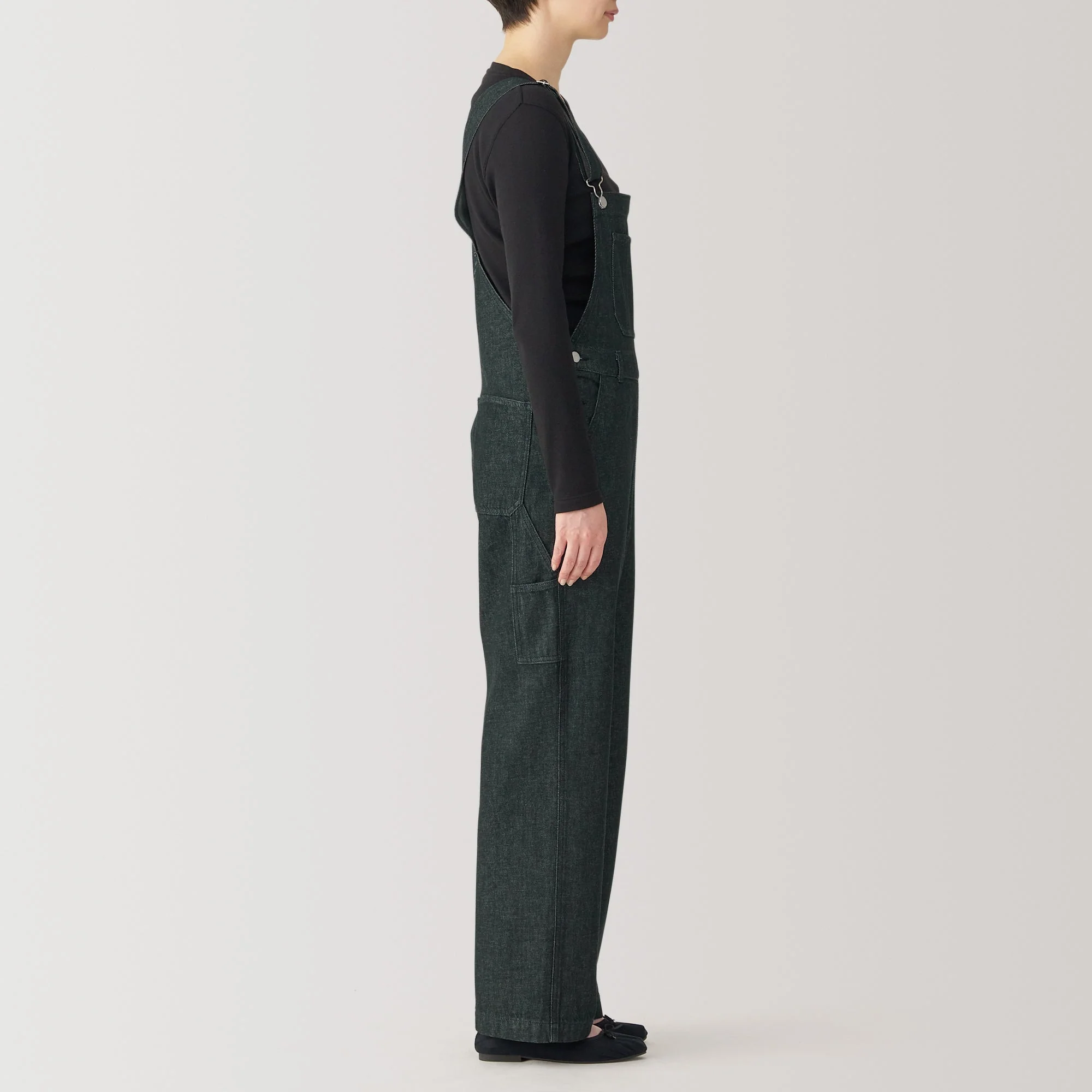 Women Kapok Blend Denim Overalls - Image 5