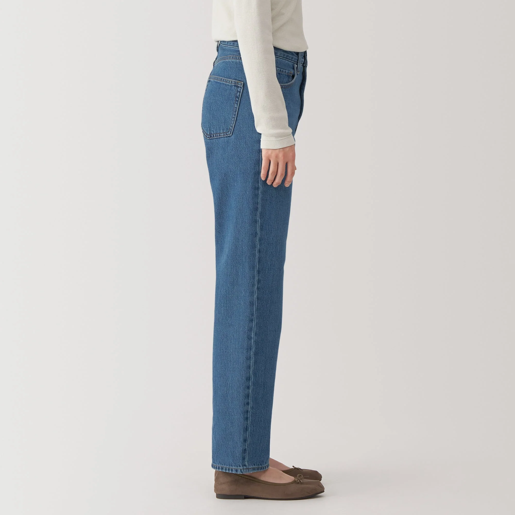 Women's Kapok Blend Denim Straight Pants - Image 5