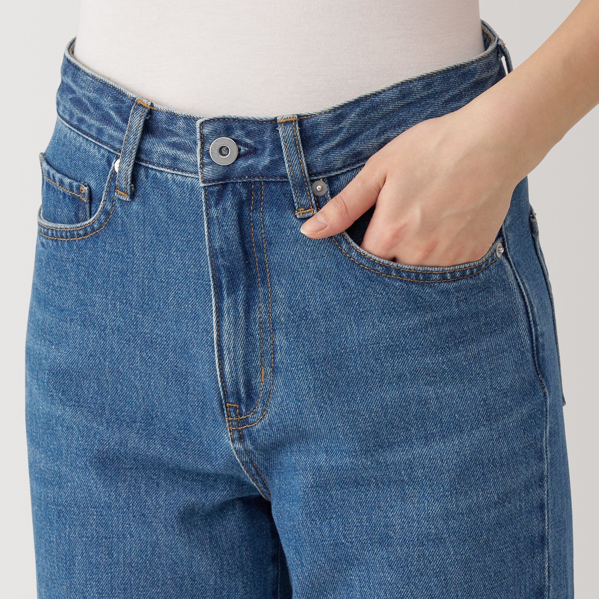 Women's Kapok Blend Denim Straight Pants - Image 7
