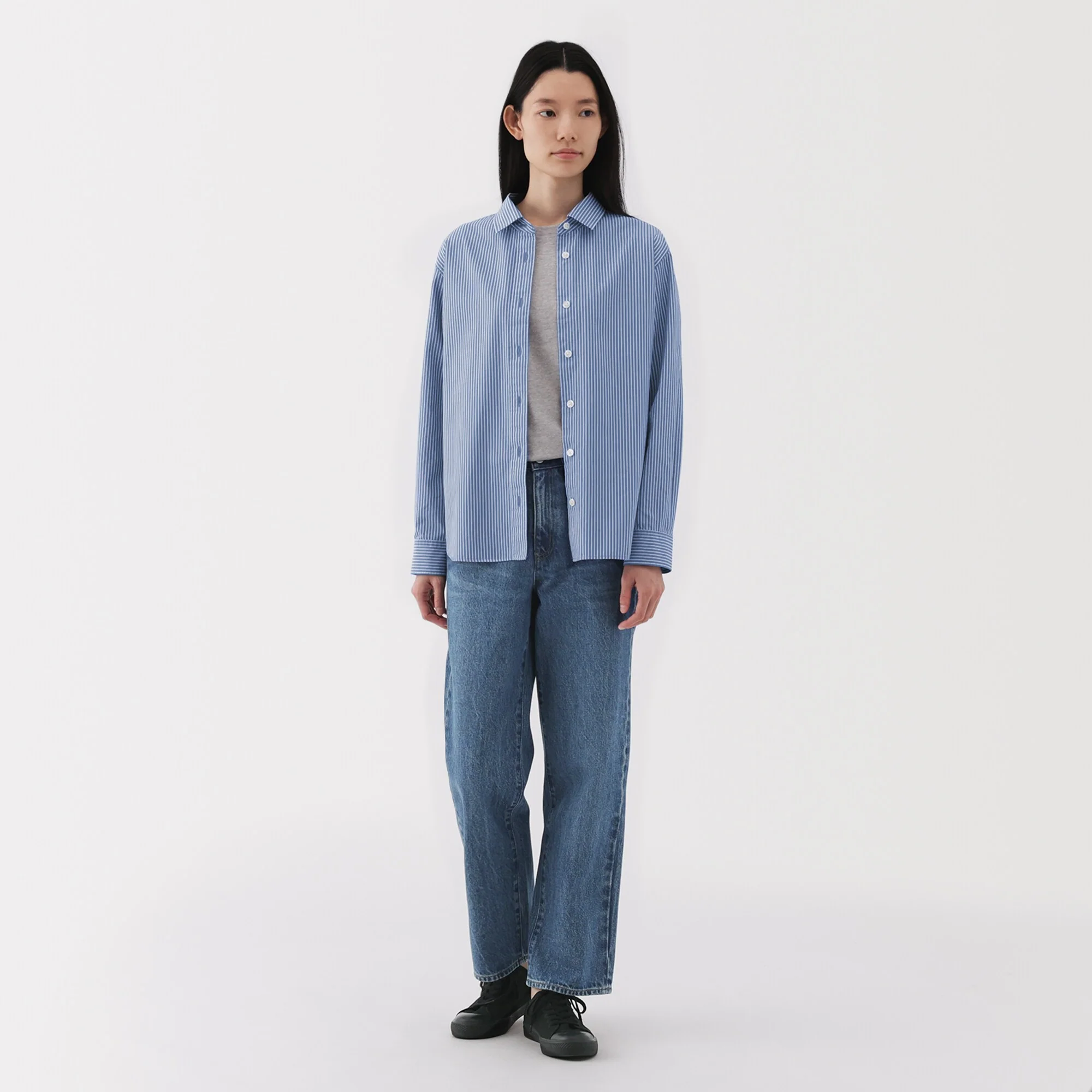 Kapok Blend Denim Straight Pants - Image 3