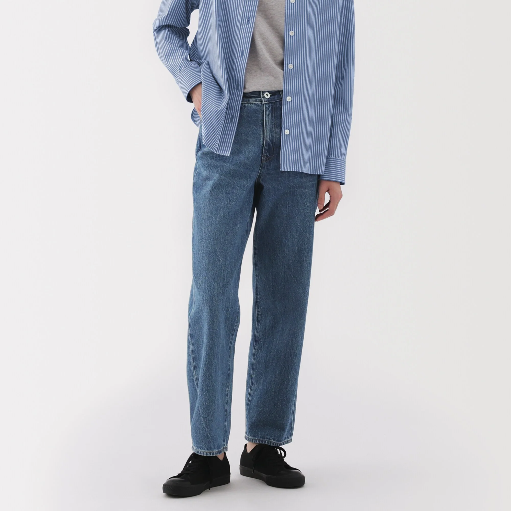 Kapok Blend Denim Straight Pants - Image 4
