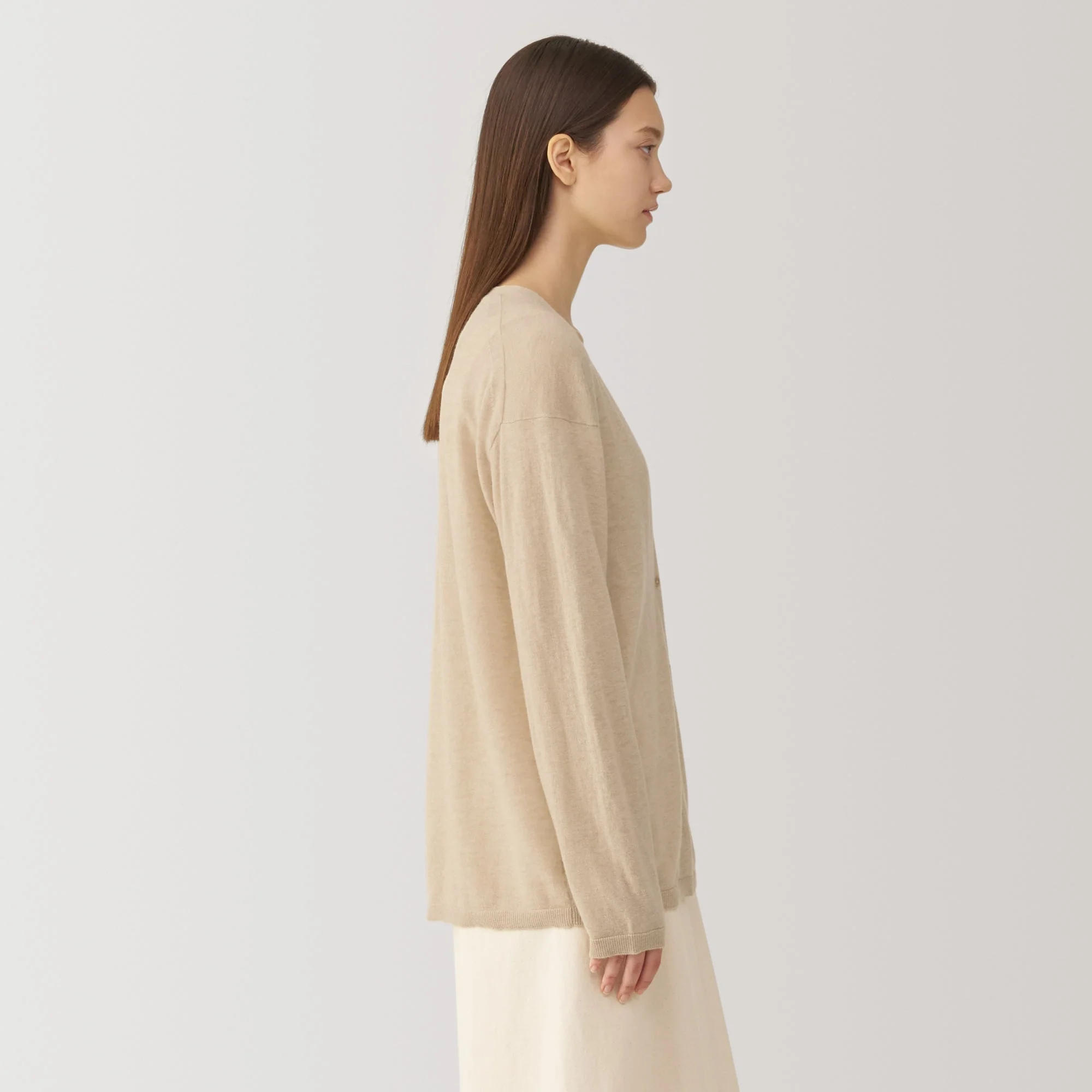 Labo Women's Natural Cashmere V Neck Cardigan - Image 11