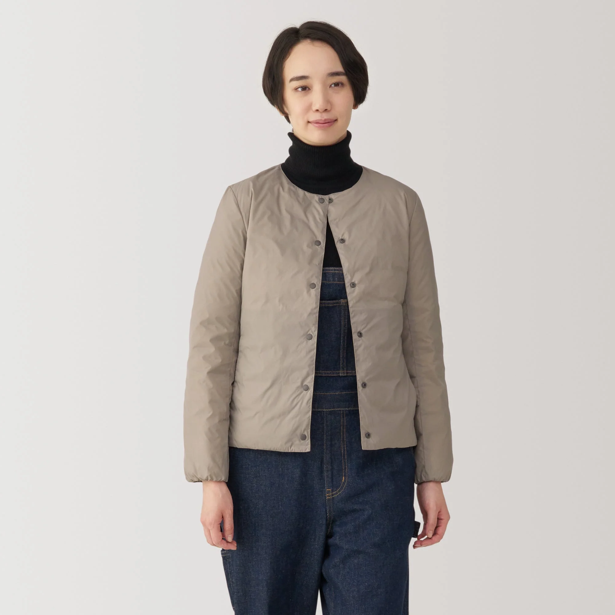 Women's Lightweight Down Collarless Jacket - Image 3