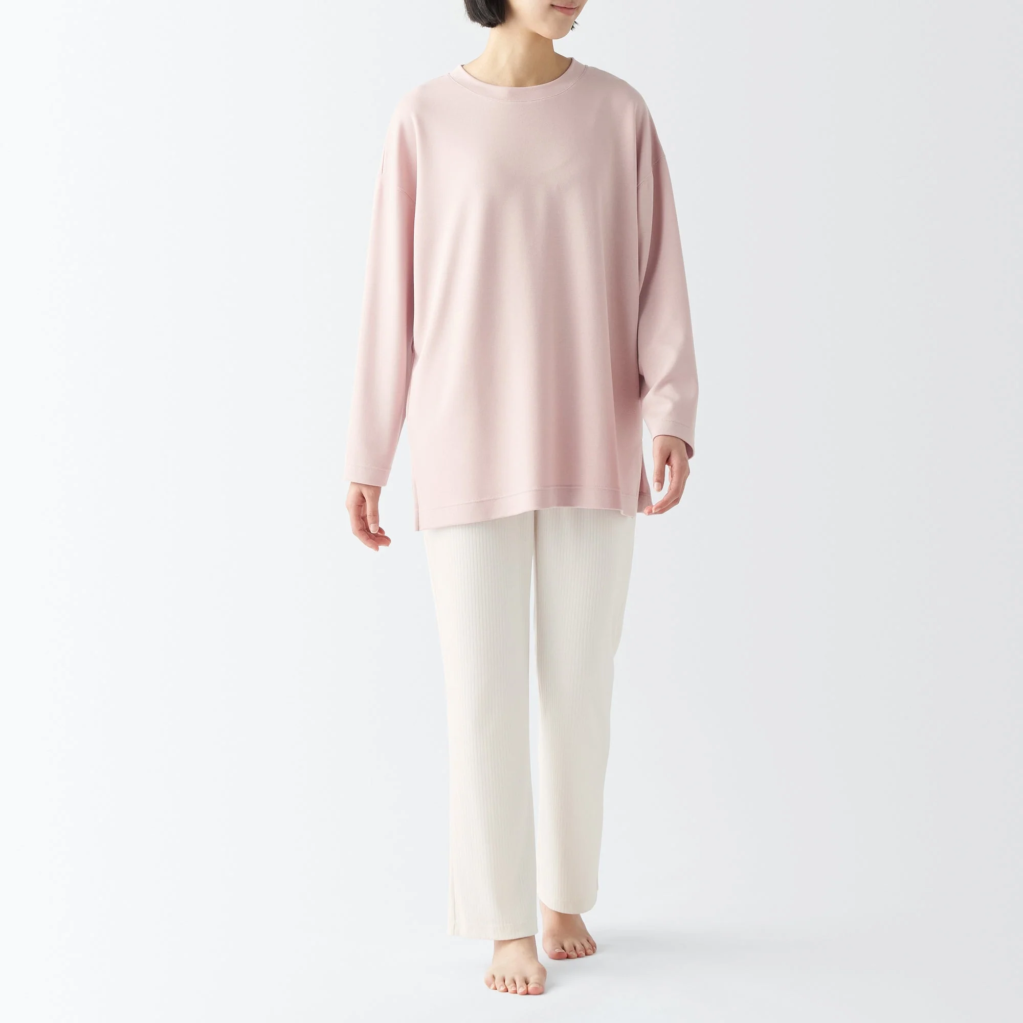 Women's Rayon Blend Ribbed Tunic Loungewear Set - Image 3