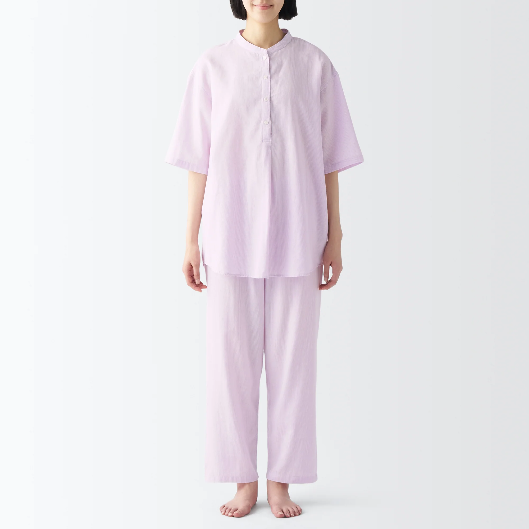 Women's Side Seamless Lightweight Gauze 1/2 Sleeve Pajamas - Image 27