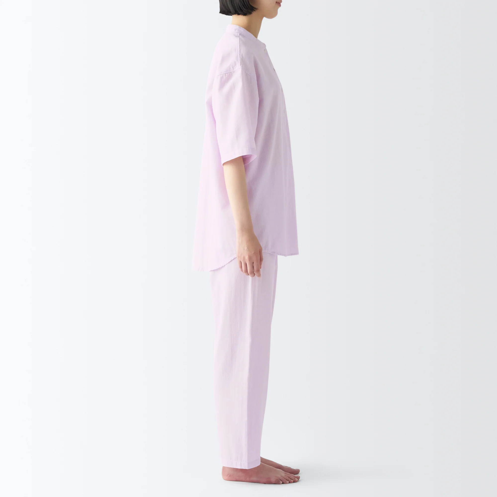 Women's Side Seamless Lightweight Gauze 1/2 Sleeve Pajamas - Image 28