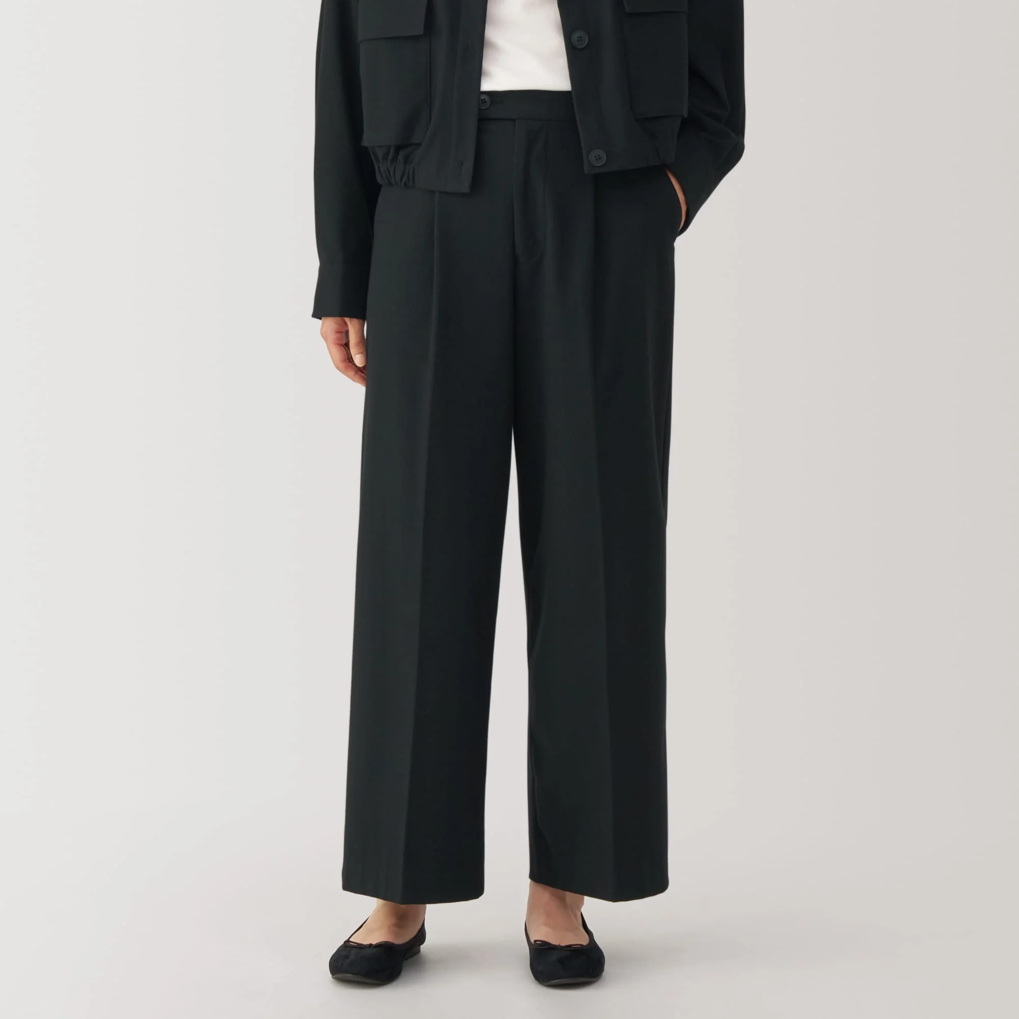 Women's Stretch Brushed Darted Wide Pants - Image 12