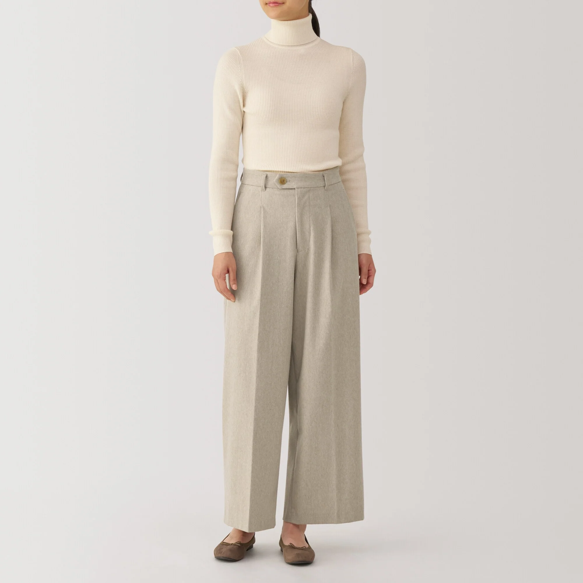 Women's Stretch Brushed Darted Wide Pants - Image 23