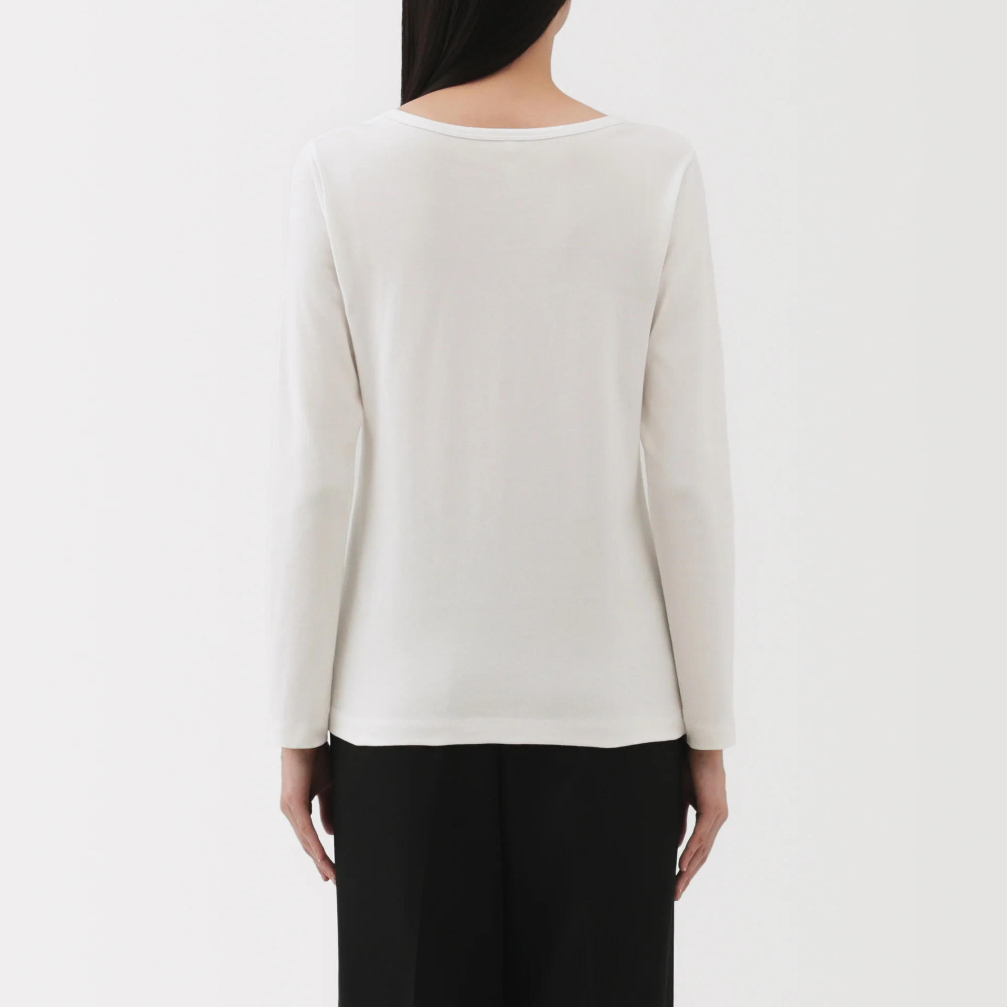 Women's Stretch Ribbed Crew Neck Long Sleeve T-Shirt - Image 15