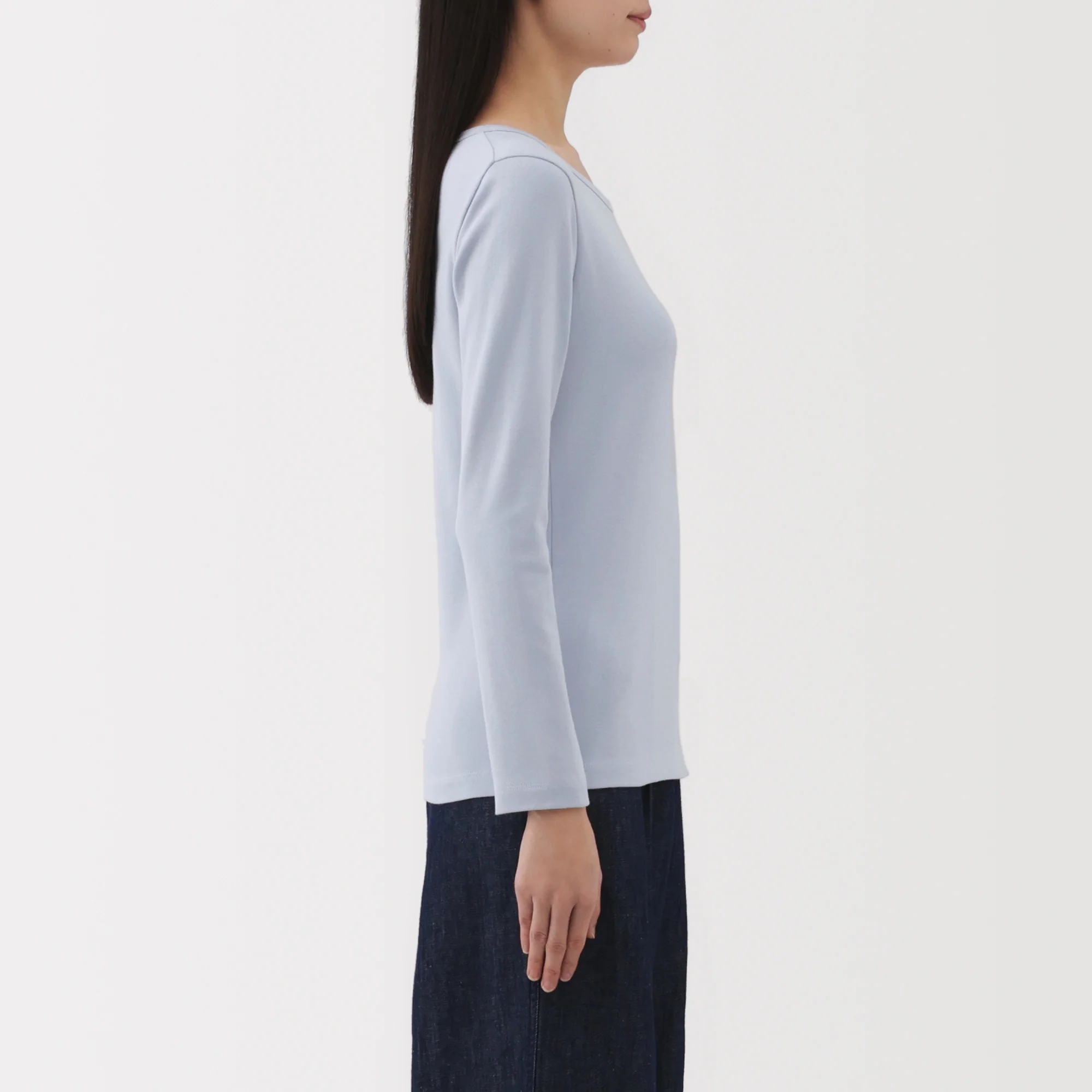 Women's Stretch Ribbed Crew Neck Long Sleeve T-Shirt - Image 23