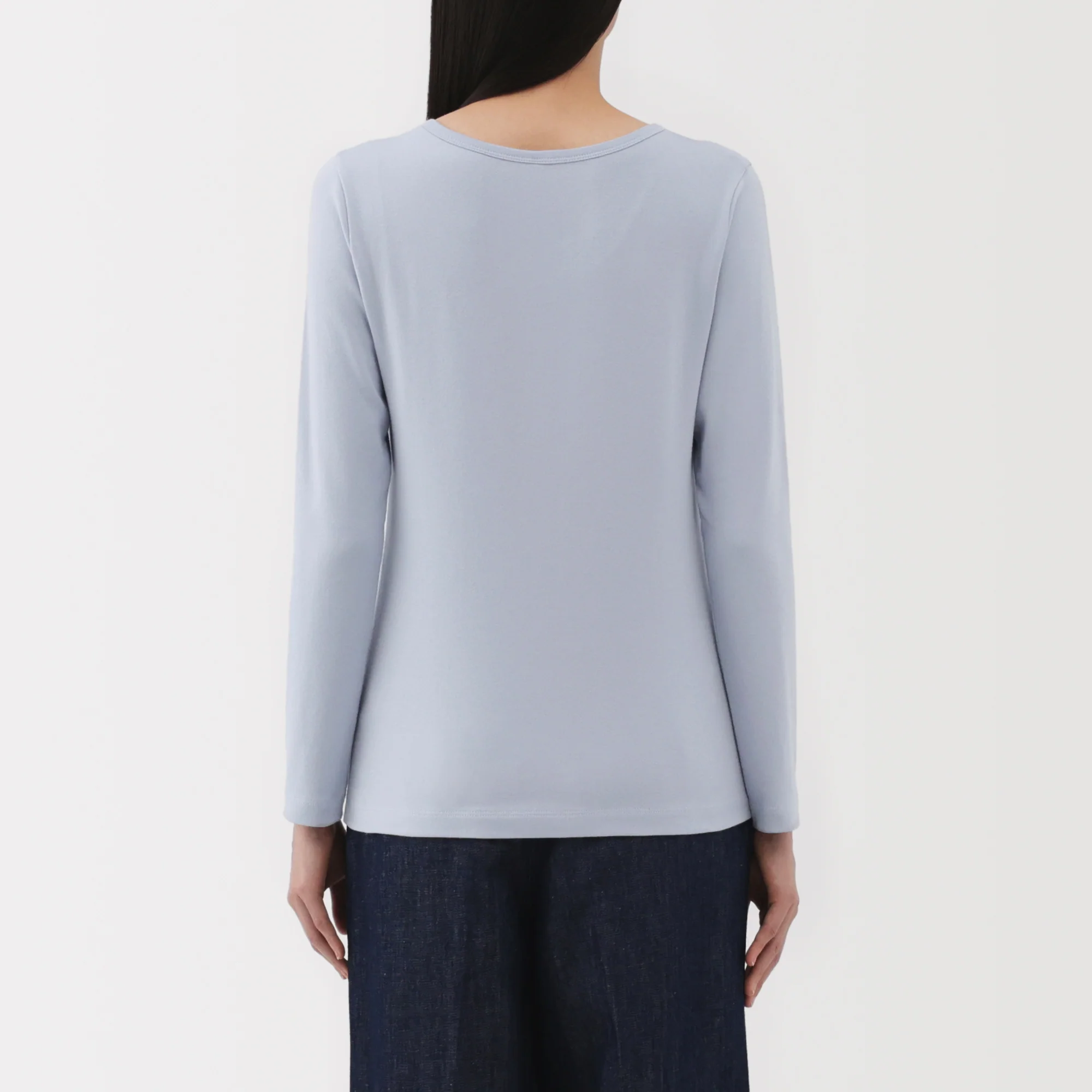 Women's Stretch Ribbed Crew Neck Long Sleeve T-Shirt - Image 24