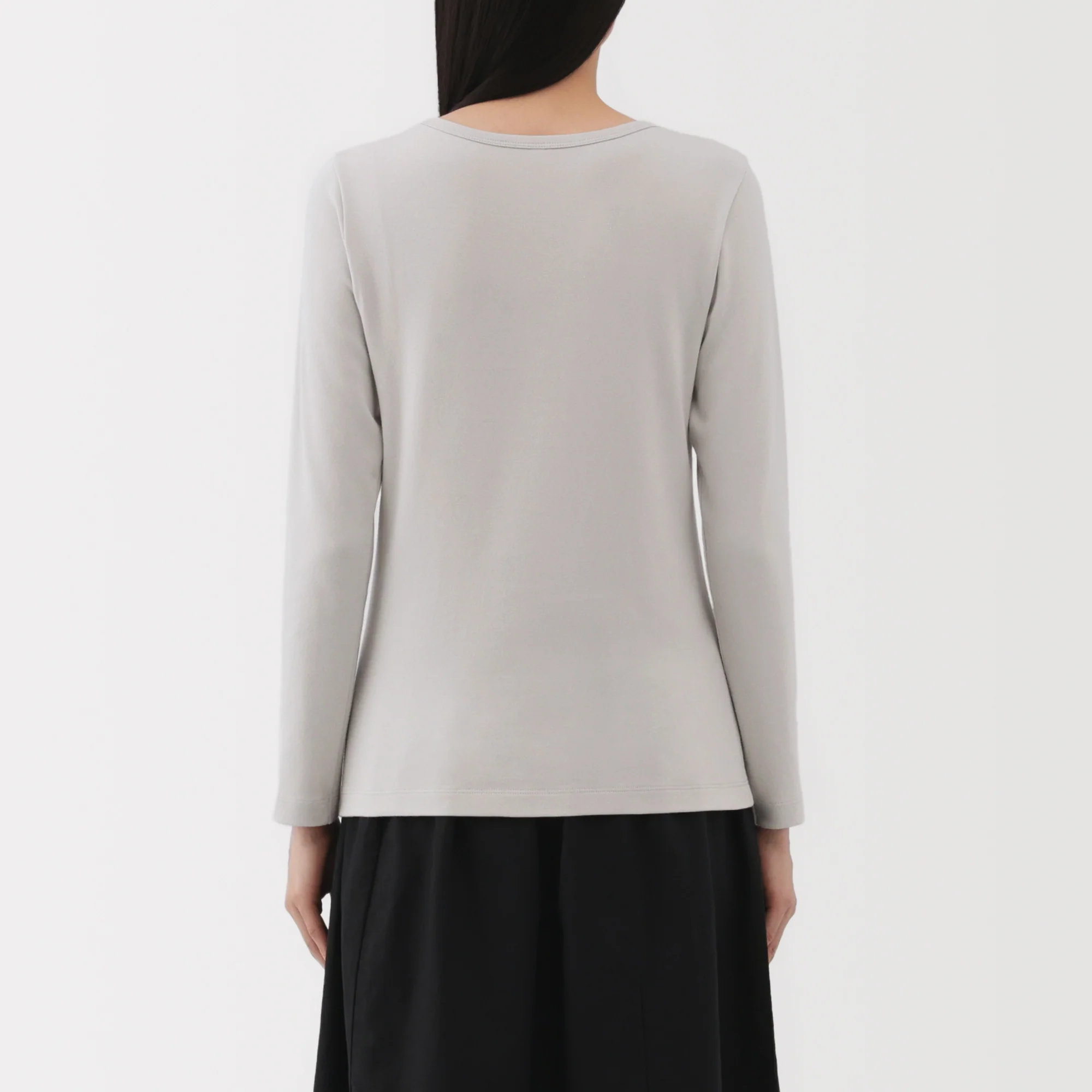 Women's Stretch Ribbed Crew Neck Long Sleeve T-Shirt - Image 33