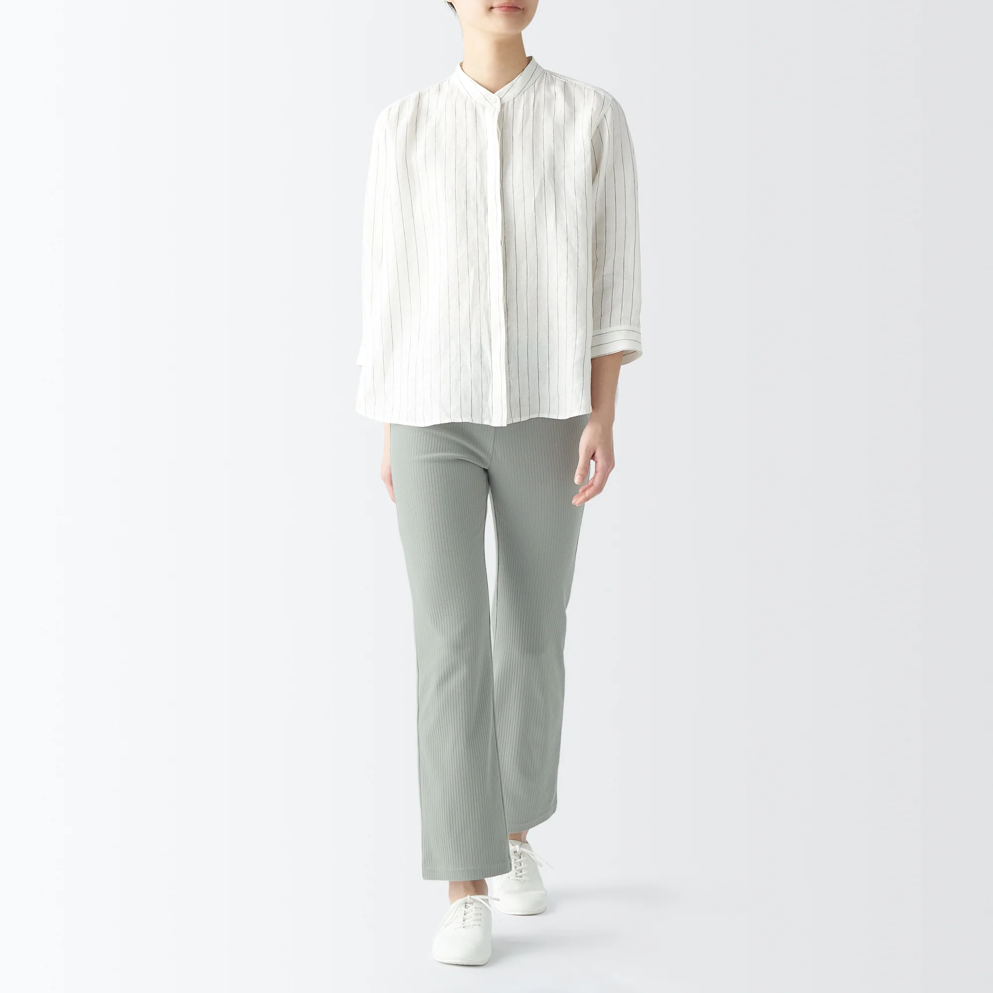 Women's Stretch Ribbed Straight Leggings - Image 11