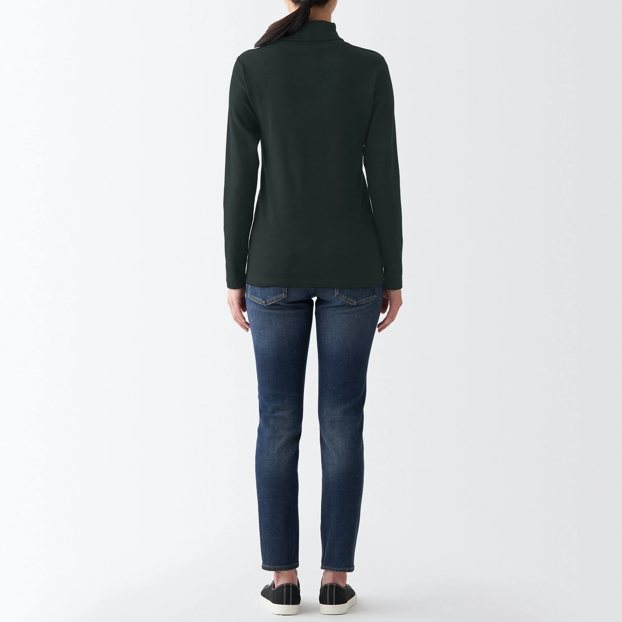 Women's Stretch Ribbed Turtle Neck Long Sleeve T-Shirt - Image 35