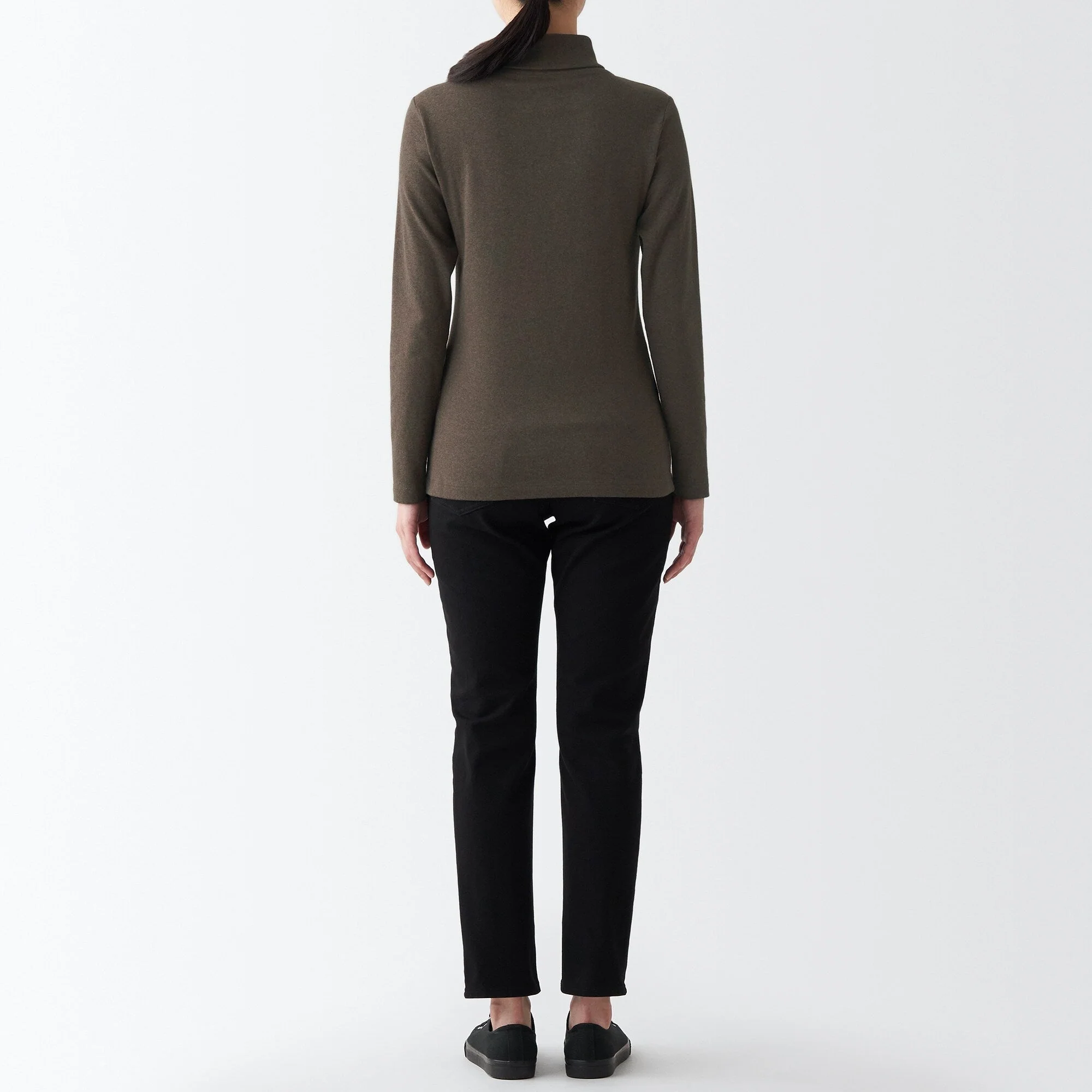 Women's Stretch Ribbed Turtle Neck Long Sleeve T-Shirt - Image 5