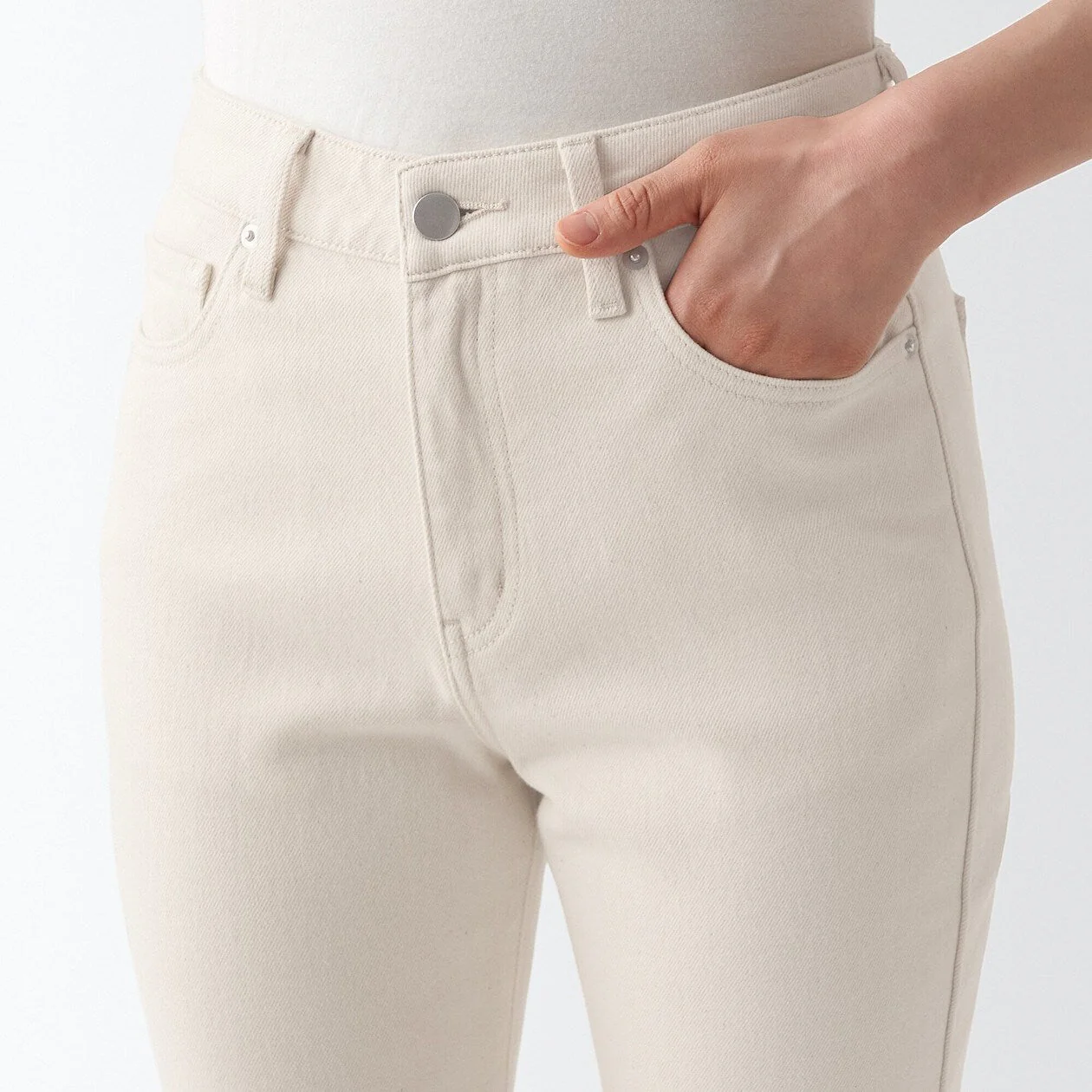 Women's Stretch Slim Denim Pants Natural - Image 8