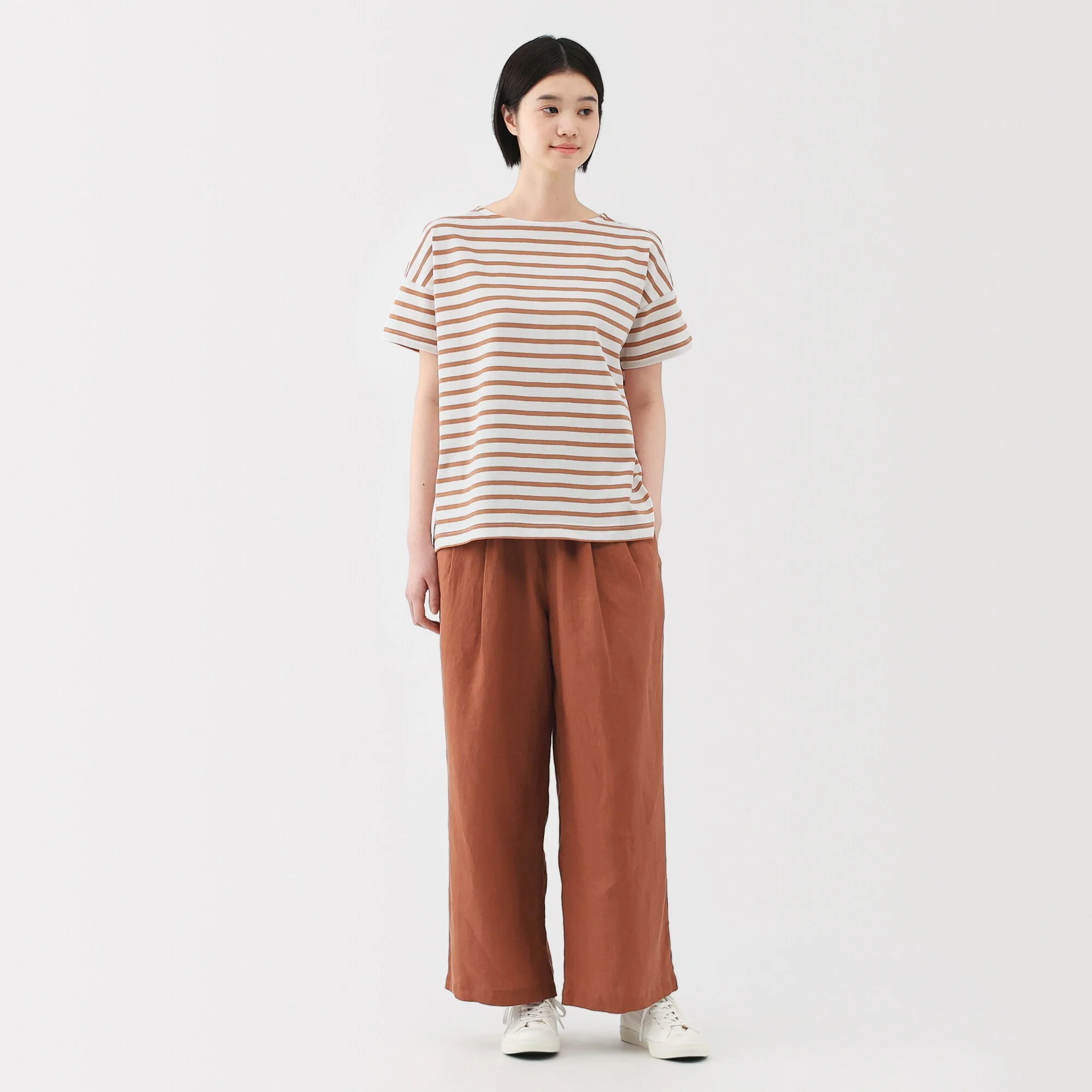 Women's Striped Boat Neck Short Sleeve T-Shirt - Image 12
