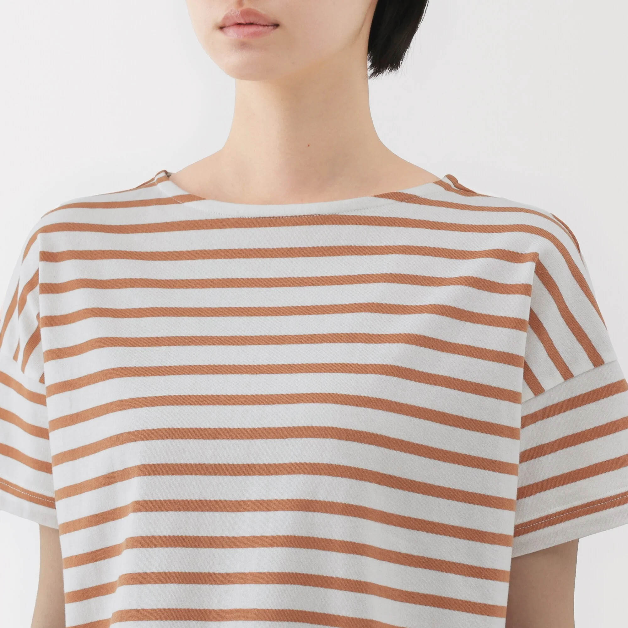 Women's Striped Boat Neck Short Sleeve T-Shirt - Image 15
