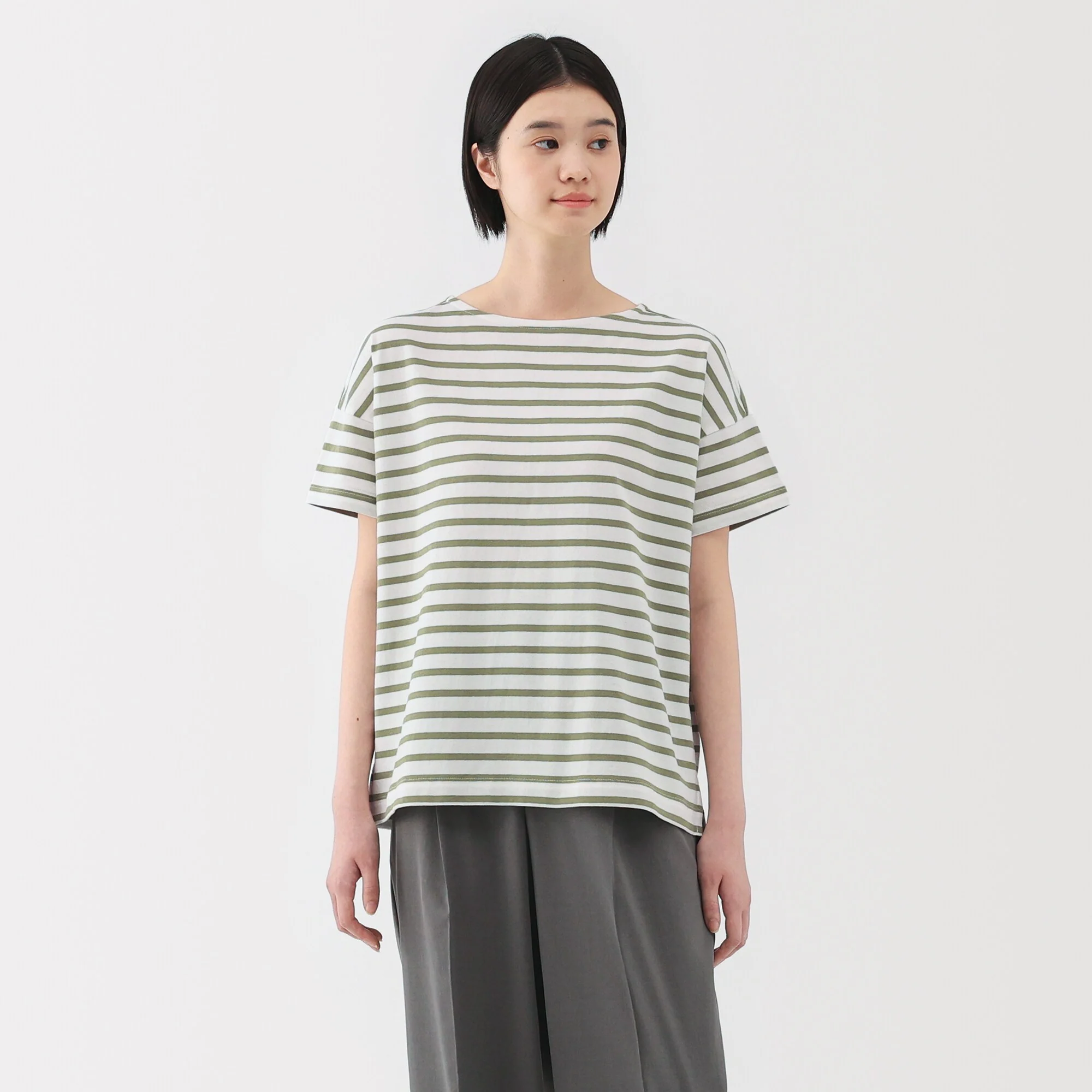 Women's Striped Boat Neck Short Sleeve T-Shirt - Image 19